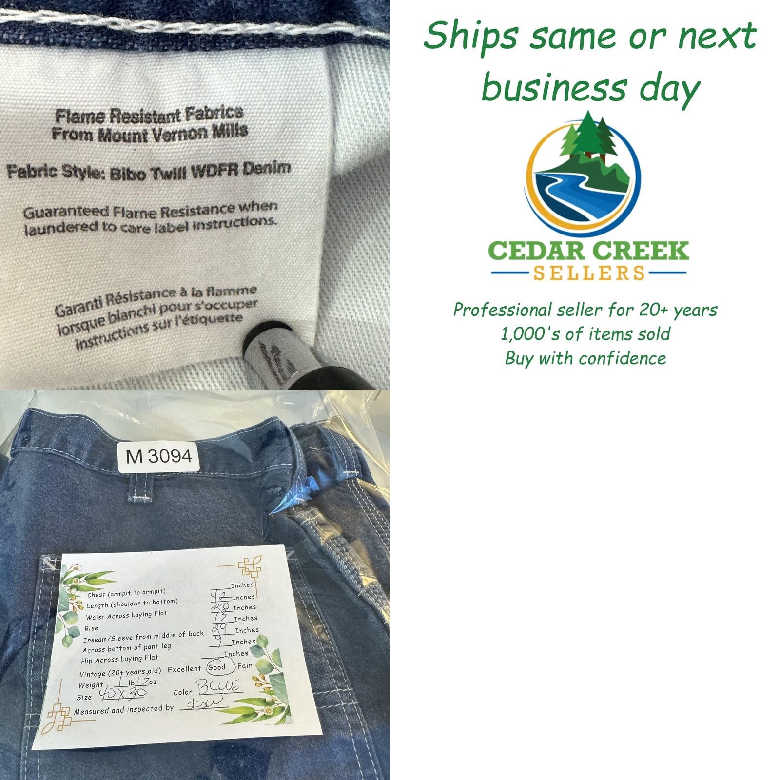 Carhartt VINTAGE? No. Carhartt FR Jeans Mens 40x30 Blue Flame-Resistant Denim Carpenter Workwear Jeans Mens 40x30 Blue FR Carhartt Jeans Size US 40 / EU 56 - 8 Thumbnail