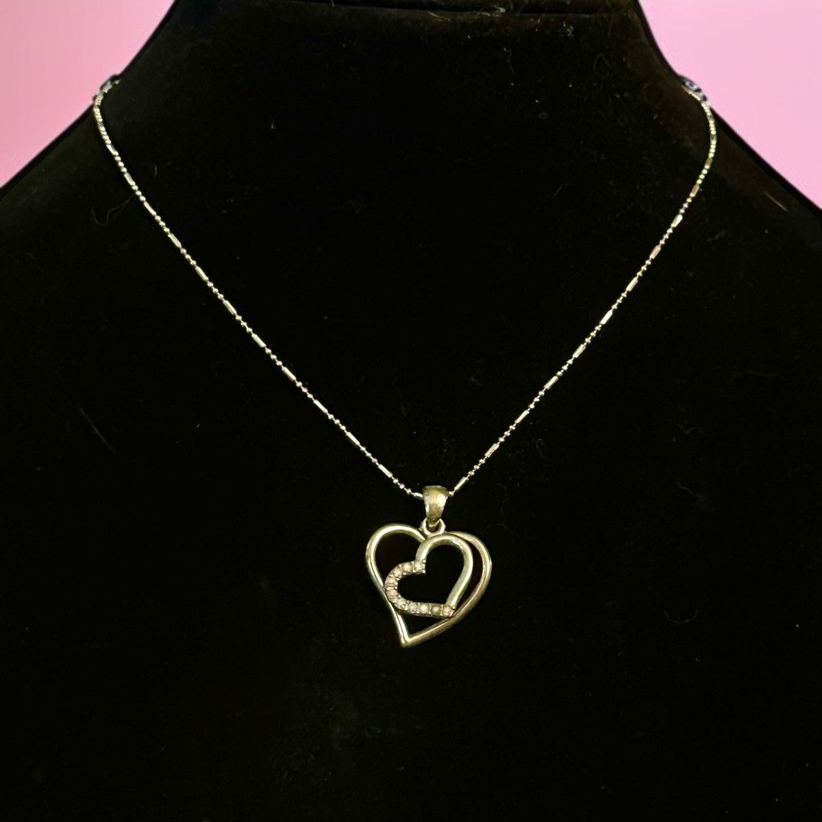 Other Gold tone double outline heart pendant necklace Size ONE SIZE - 1 Thumbnail