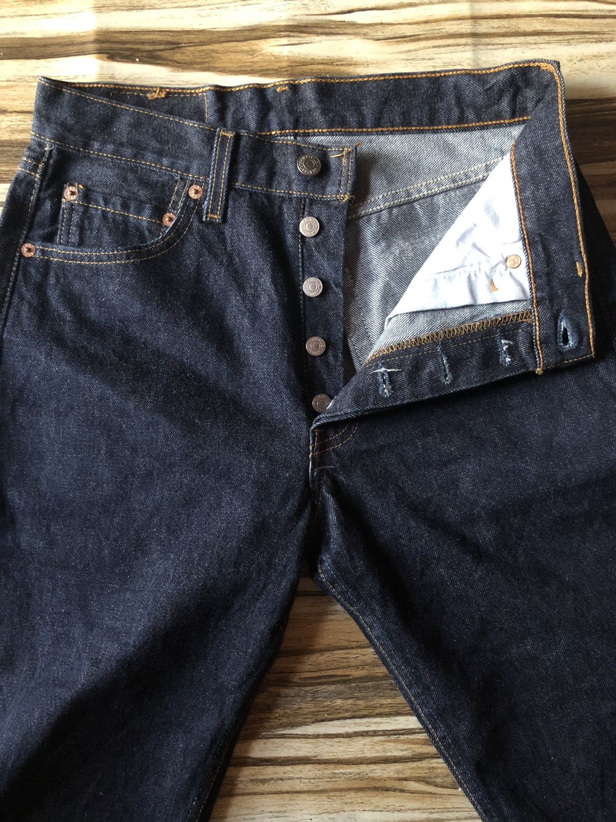Levi's Size 29x31 Vtg 501 USA Late 90s Button Fly Dark blue Denim Size US 28 / EU 44 - 7 Thumbnail