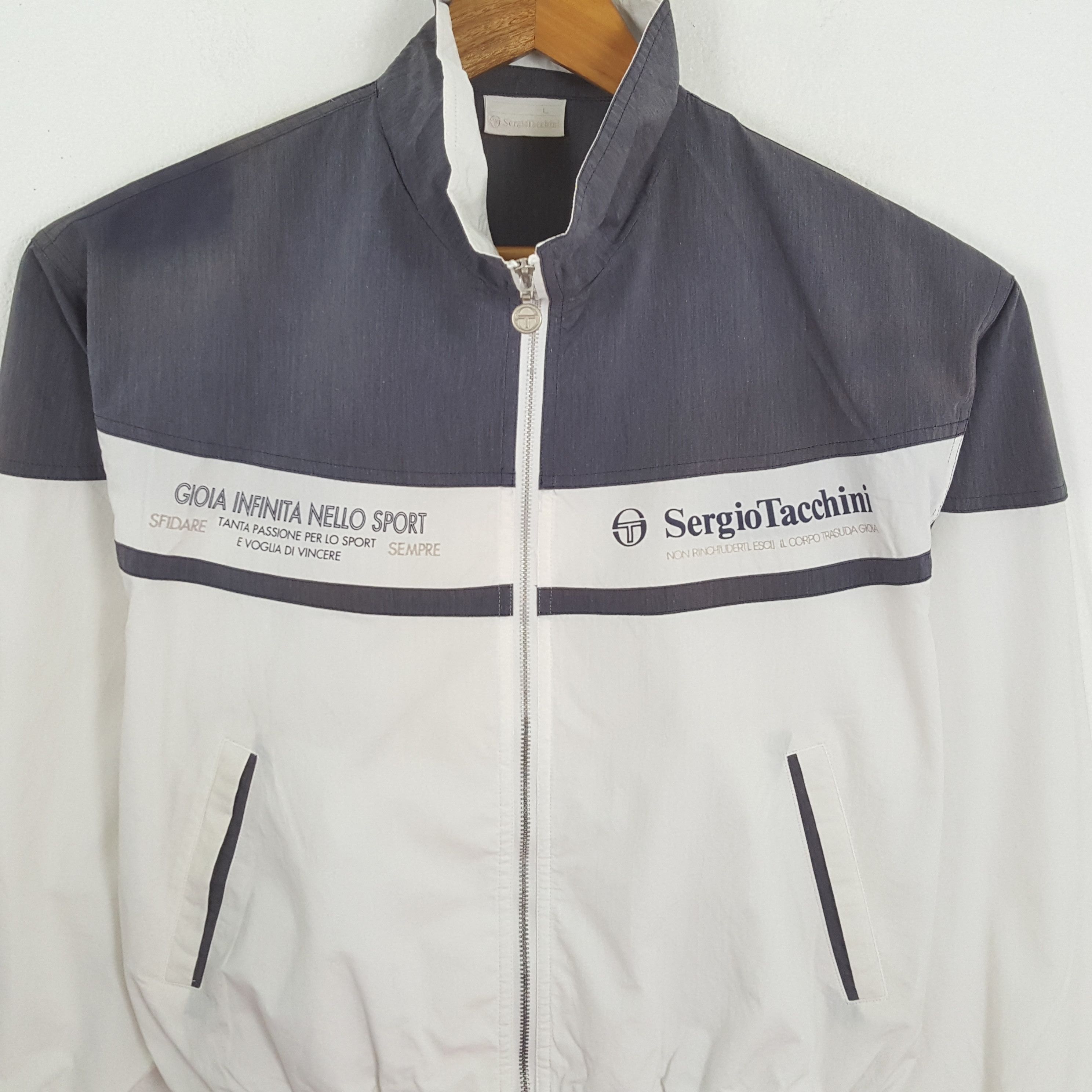 Japanese Brand × Sergio Tacchini × Vintage Vintage SERGIO TACHINI Sportswear Style Windbreaker Jacket Size US M / EU 48-50 / 2 - 2 Thumbnail
