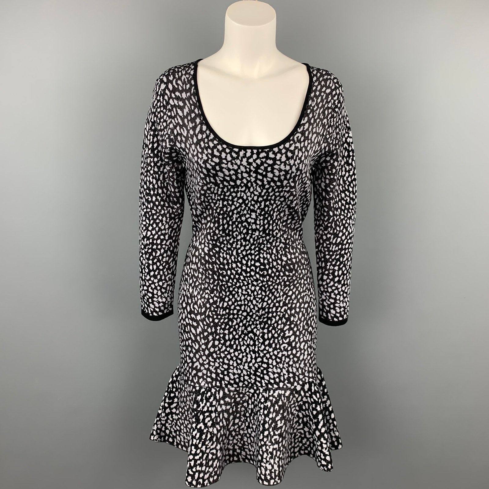 Rebecca Taylor Size S Black & Lilac Knitted Viscose Blend Dress Size S / US 4 / IT 40 - 1 Thumbnail