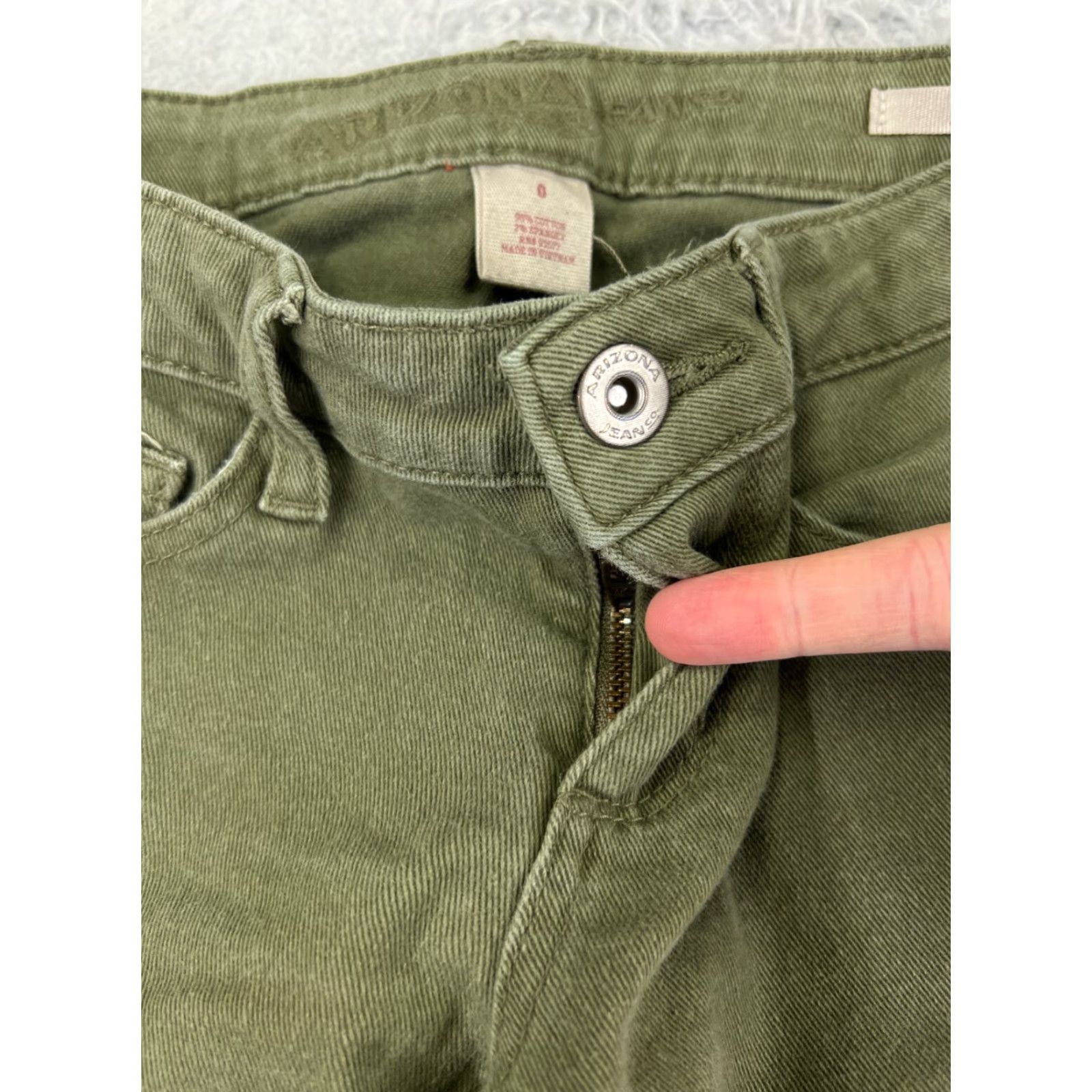 Vintage Arizona Jeans Women Green Skinny 0 Ultra Low Rise Cotton Blend 23x29 Denim 5-Pocket Design Regular Inseam 29 in Size 25" / US 0 / IT 36 - 5 Thumbnail