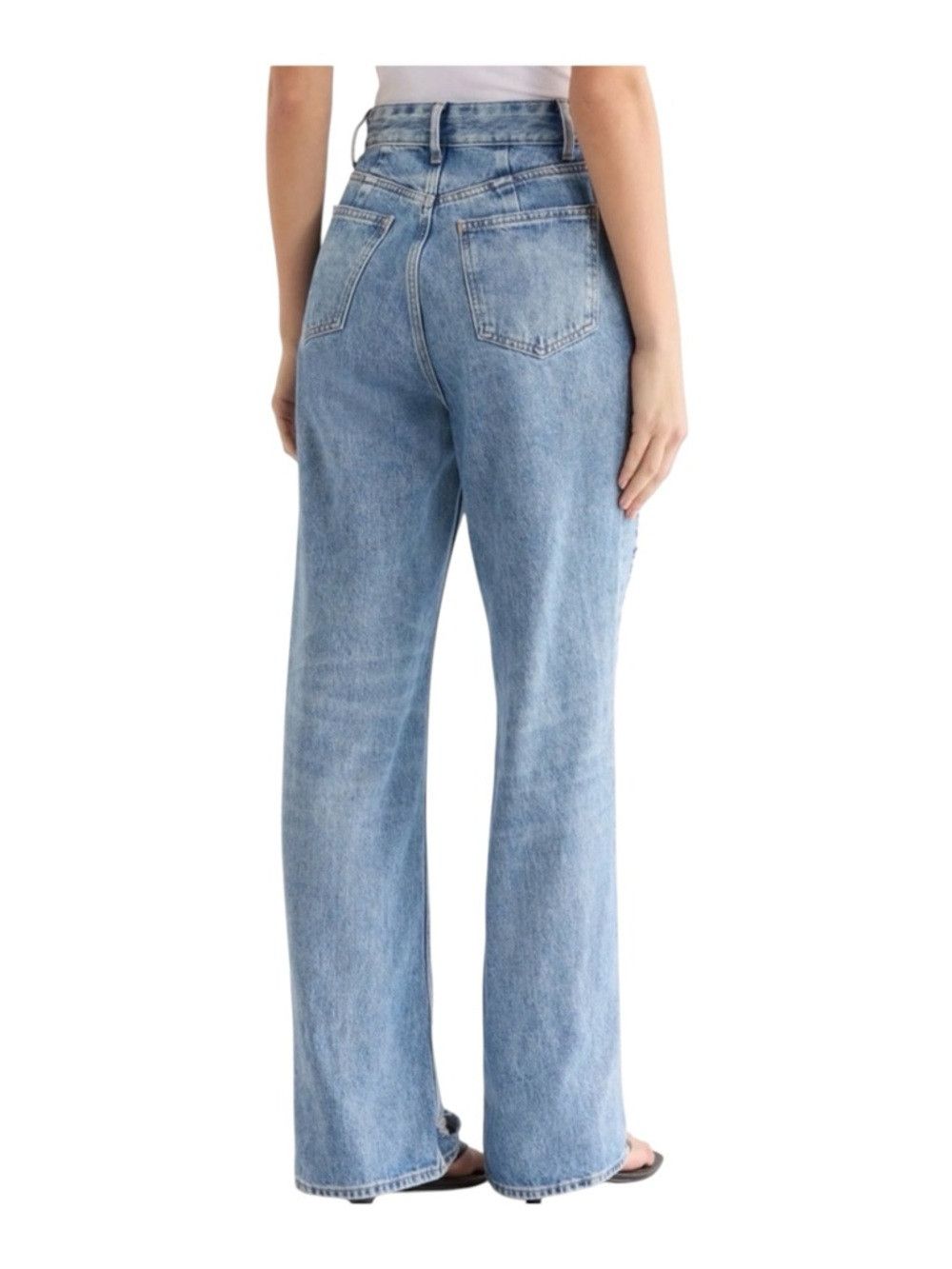 Good American Good American The Khloé Jean High Waist Straight Leg Distre Size 26" / US 2 / IT 38 - 2 Thumbnail