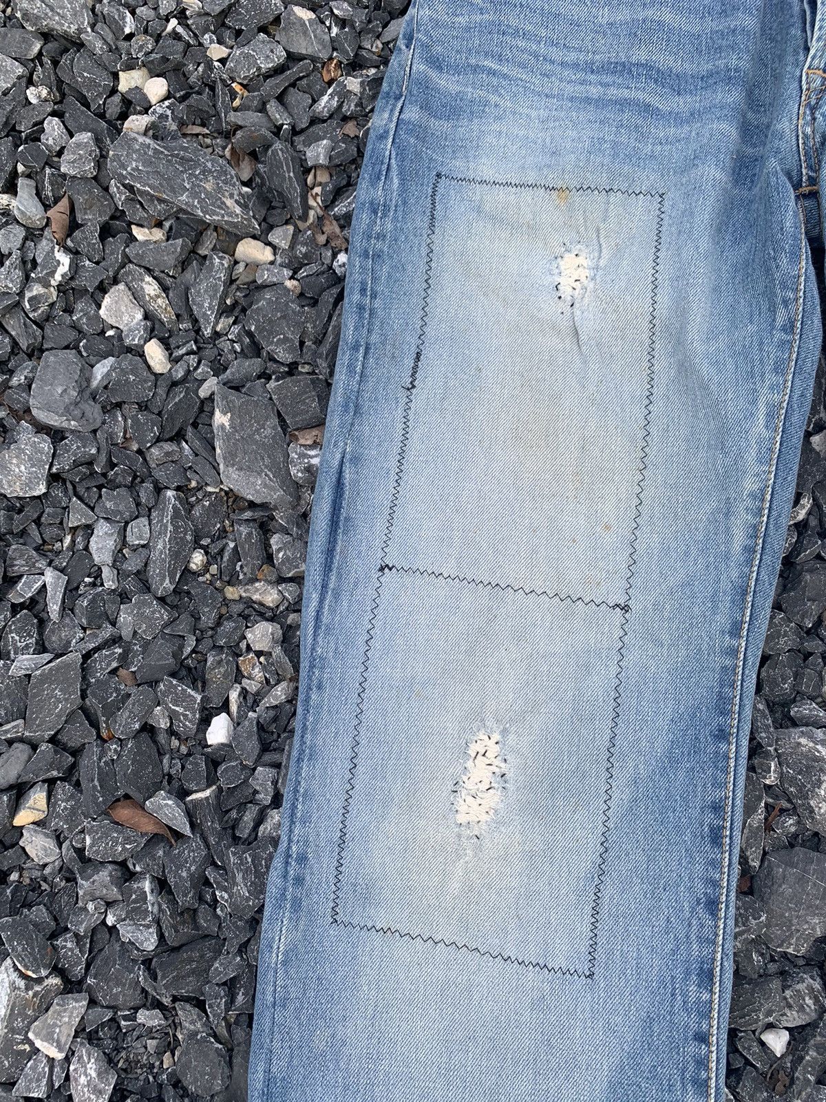 Kapital VINTAGE BLUE BLUE INDIGO SELVEDGE JAPANESE DISTRESSED DENIM Size US 28 / EU 44 - 14 Thumbnail