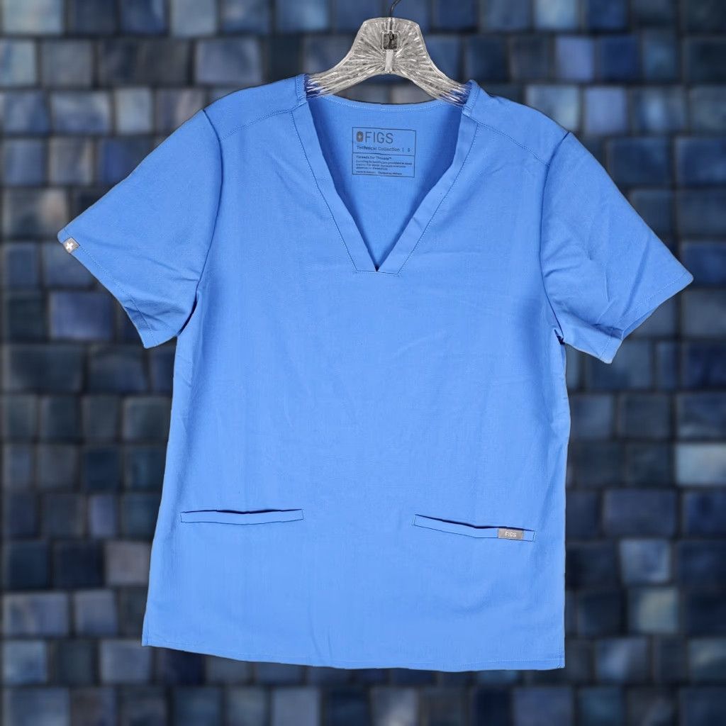 Vintage FIGS Scrub Top Women’s Small Blue Catarina One Pocket FW1000 ...