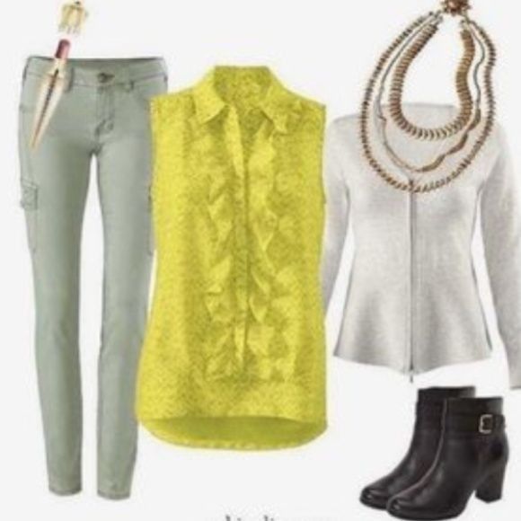 Other CAbi 3071 S Top Sleeveless Tank Cami Chartreuse REIGN Lightw Size S / US 4 / IT 40 - 7 Thumbnail