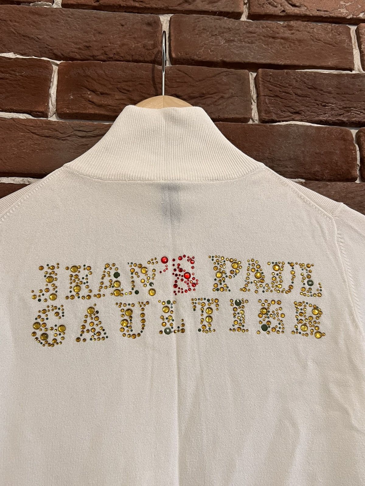 Jean Paul Gaultier Vintage 90s Jean Paul Gaultier Big Logo Zip Knit Sweater M Size M / US 6-8 / IT 42-44 - 3 Thumbnail