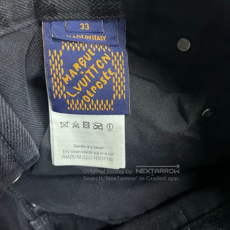 Louis Vuitton Louis Vuitton 25 Black Plaid Flocked Wide Leg Jeans Size US 33 - 5 Thumbnail