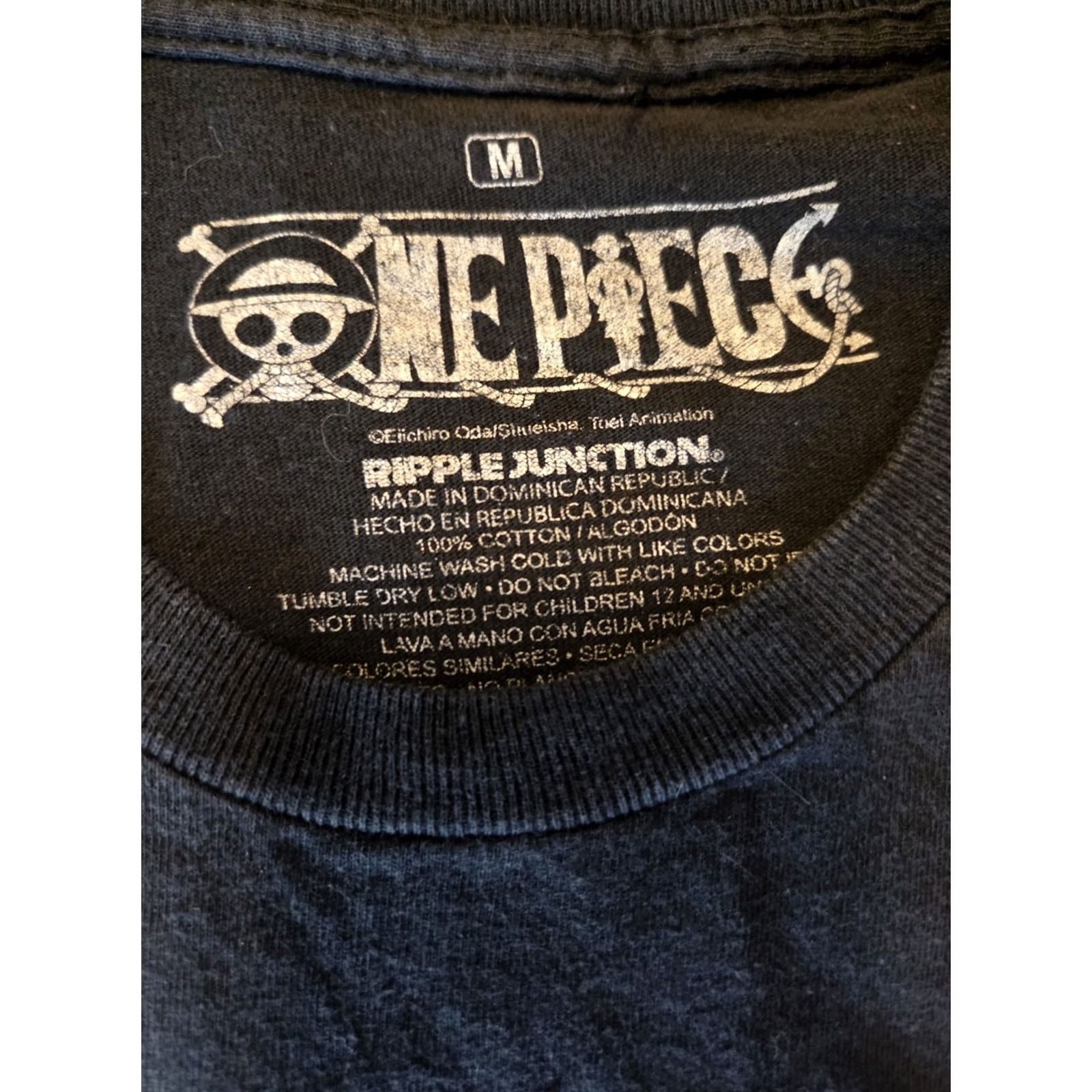 Ripple Junction One Piece Shirt Men’s Luffy Straw Hat Punch Ripple Junction Size M Black Cotton Crew Neck Short Sleeve Graphic Print T-Shirt Size US M / EU 48-50 / 2 - 2 Thumbnail