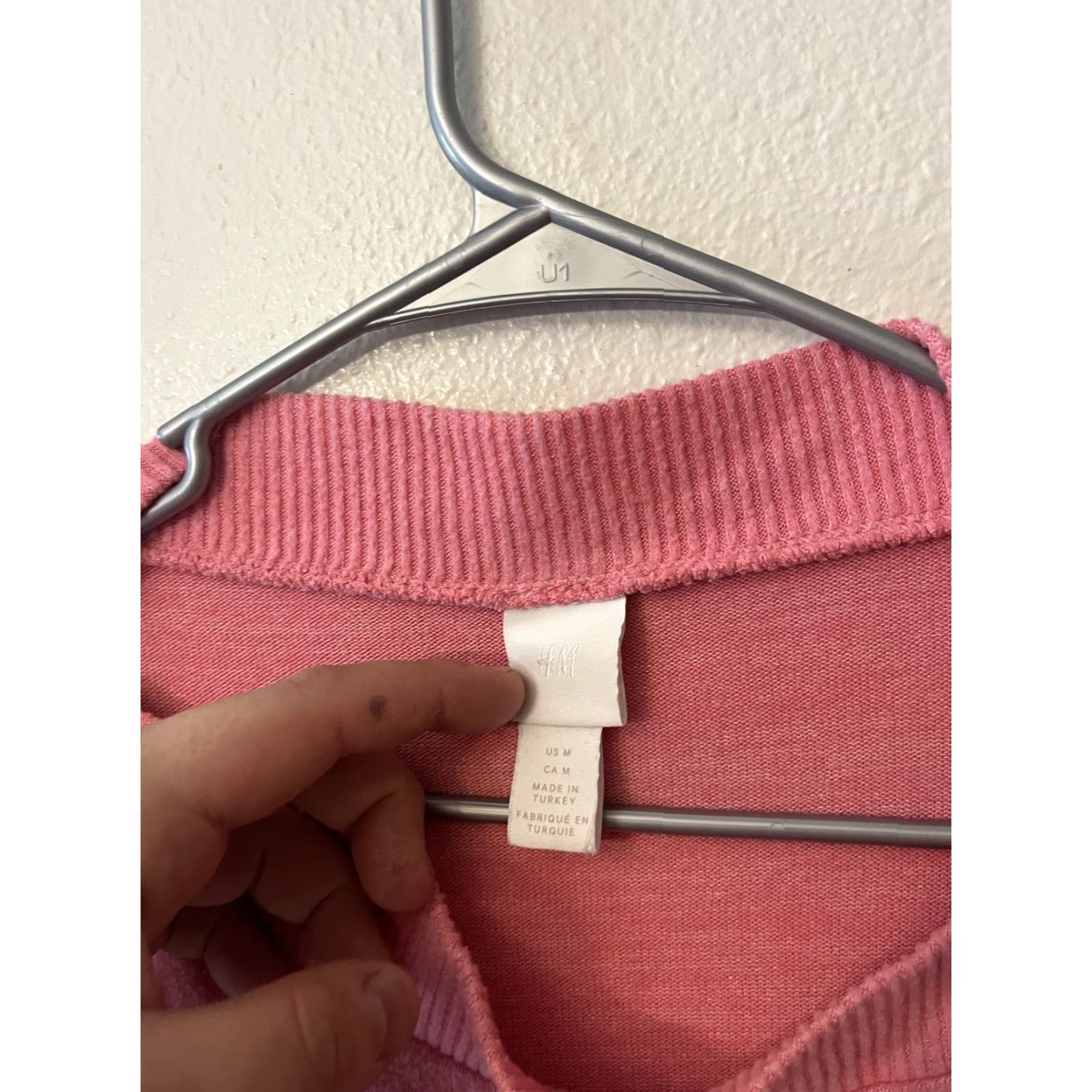 H&M H&M Women's Pink Boat Neck Long Sleeve Pullover Sweater Medium Size M / US 6-8 / IT 42-44 - 2 Thumbnail