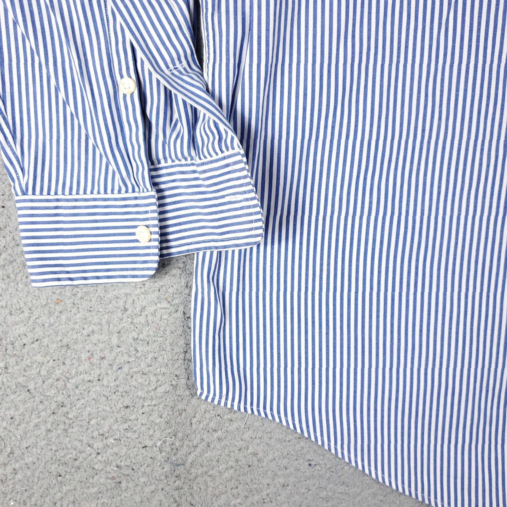 Ralph Lauren Ralph Lauren Dress Shirt Mens Size 16.5 Blue Striped Button Up Long Sleeve Regular Fit Size 42R - 4 Thumbnail