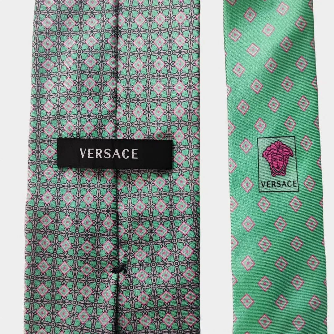 Versace Versace Italian silk tie geometric design - FASHIONELLA Size ONE SIZE - 6 Thumbnail