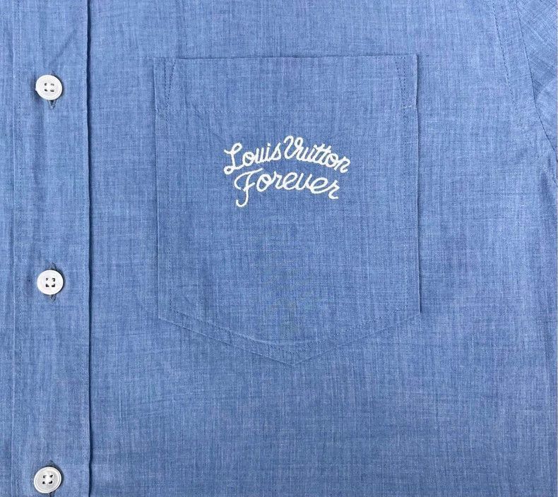 Louis Vuitton Louis Vuitton Blue Embroidered Logo Shirt Jacket-2506 Size US M / EU 48-50 / 2 - 5 Thumbnail