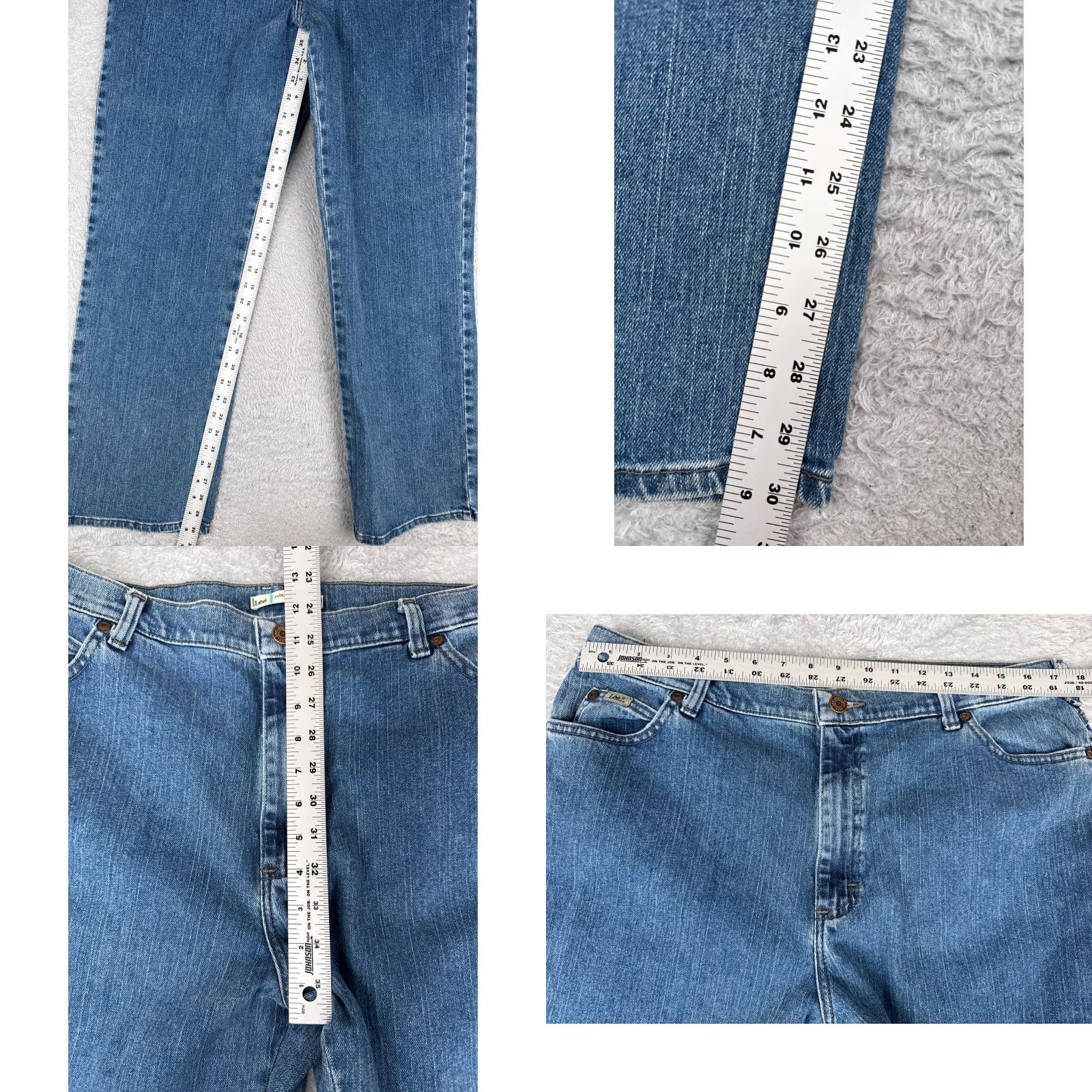 Lee VINTAGE Lee Jeans Women 16 Blue Denim Relaxed Straight Leg Cotton Blend 34x31 Jeans Size 38" / US 16 / IT 52 - 8 Thumbnail
