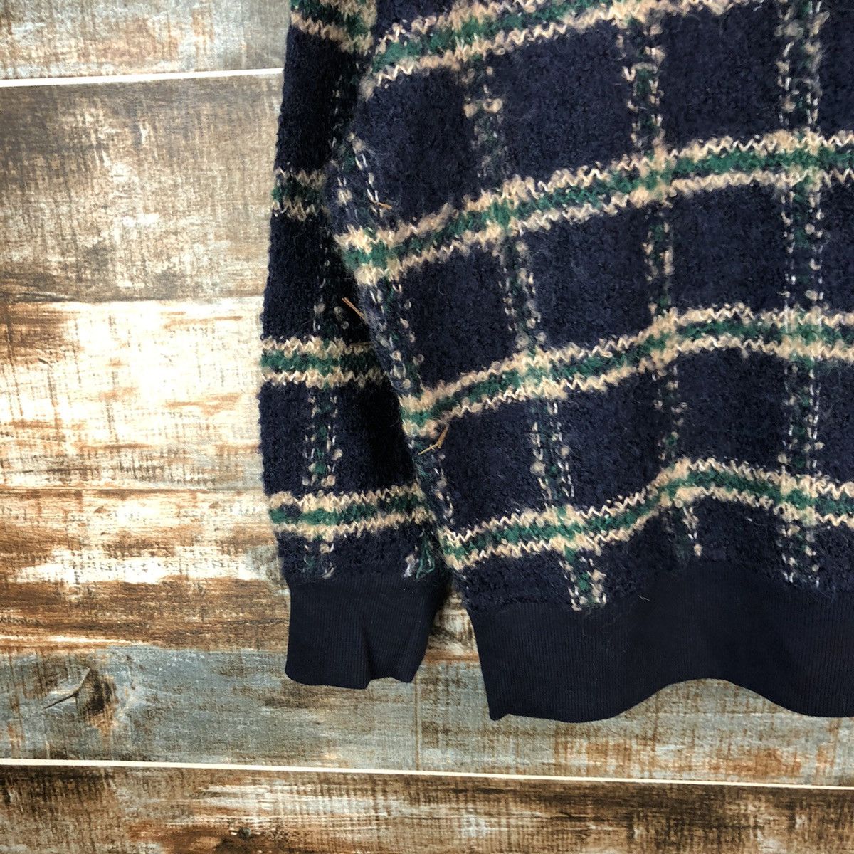 Homespun Knitwear Hk Works London Checkred Black Knitwear #A1744 Size US L / EU 52-54 / 3 - 7 Thumbnail