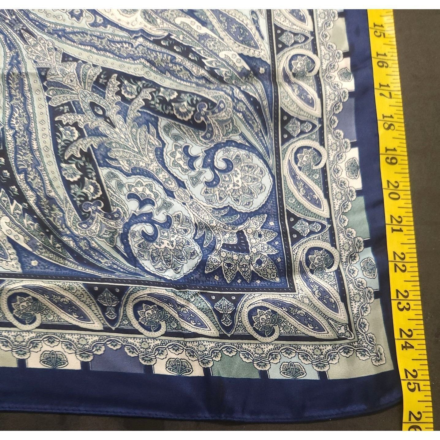 Other Luxury Paisley Blue/White Square Scarf 27 inch Western Wild Size ONE SIZE - 4 Thumbnail
