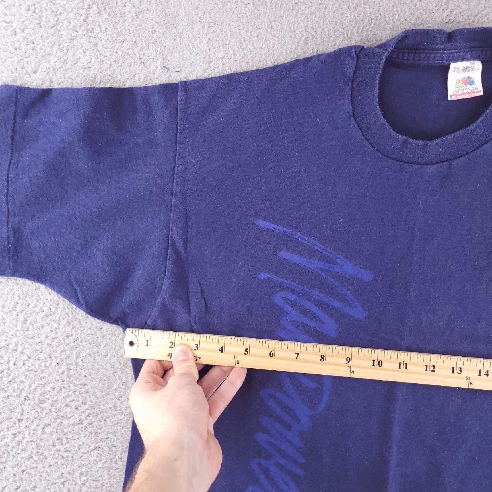 Fruit Of The Loom VINTAGE Fruit of the Loom Shirt Mens XL blue Short Sleeve Manpower USA T-Shirt Boys? Wait. Not Boys. End. Size US XL / EU 56 / 4 - 5 Thumbnail