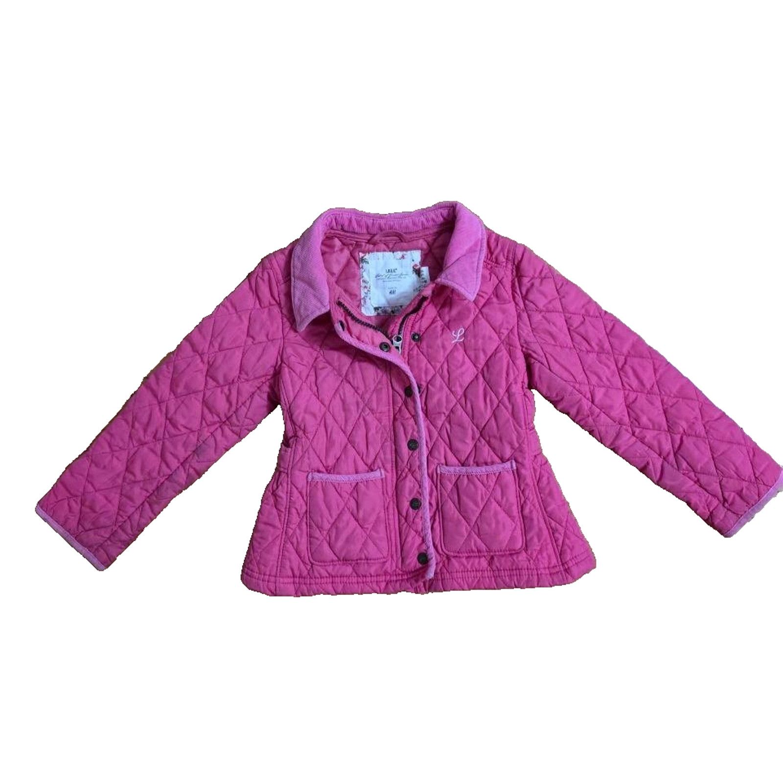 H&M H&M Girls Quilted Coat Pink 5-6 Years A001181 Size 28 - 1 Thumbnail