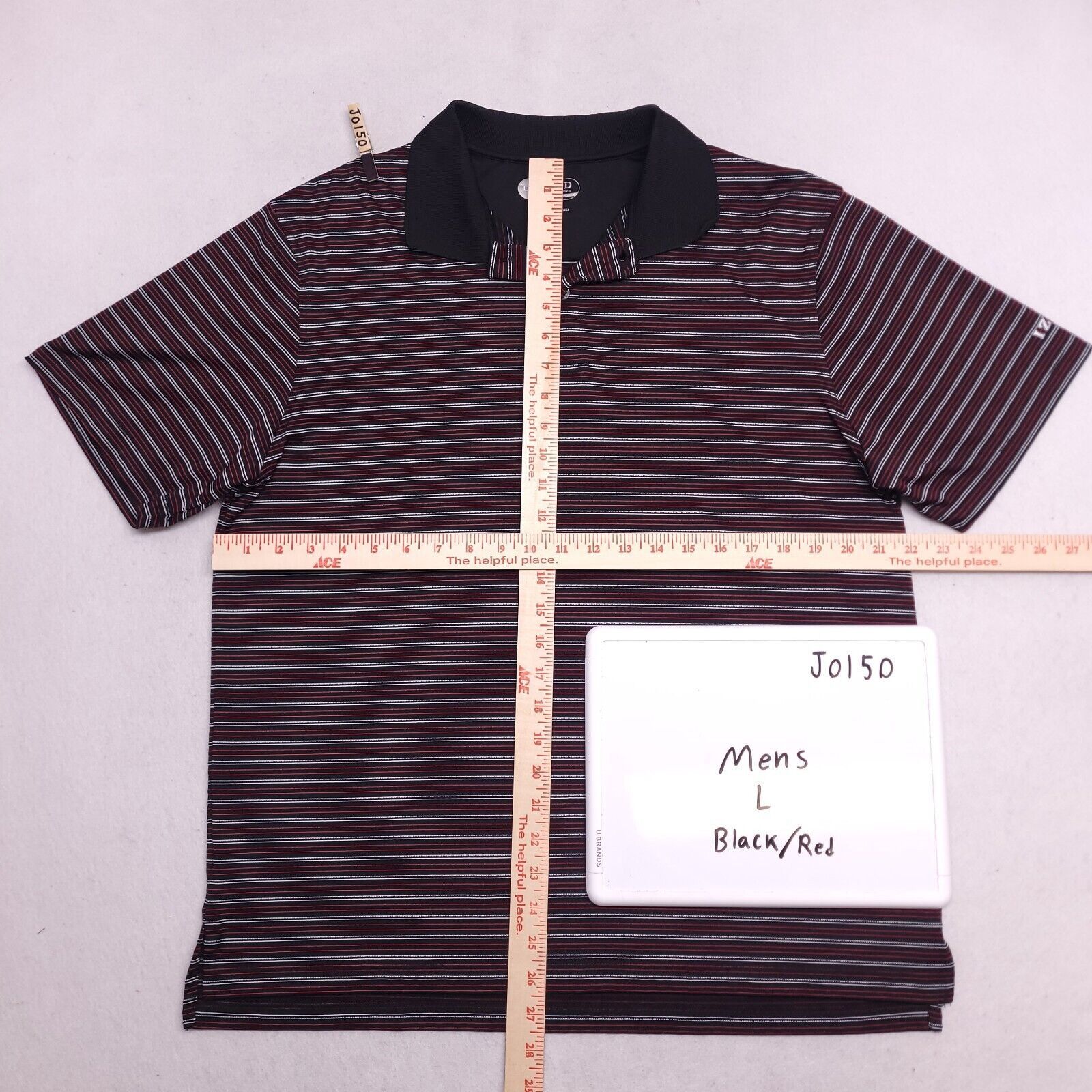 Izod IZOD Pullover Polo Shirt Adult Mens Size Large L Black Red Size US L / EU 52-54 / 3 - 6 Thumbnail