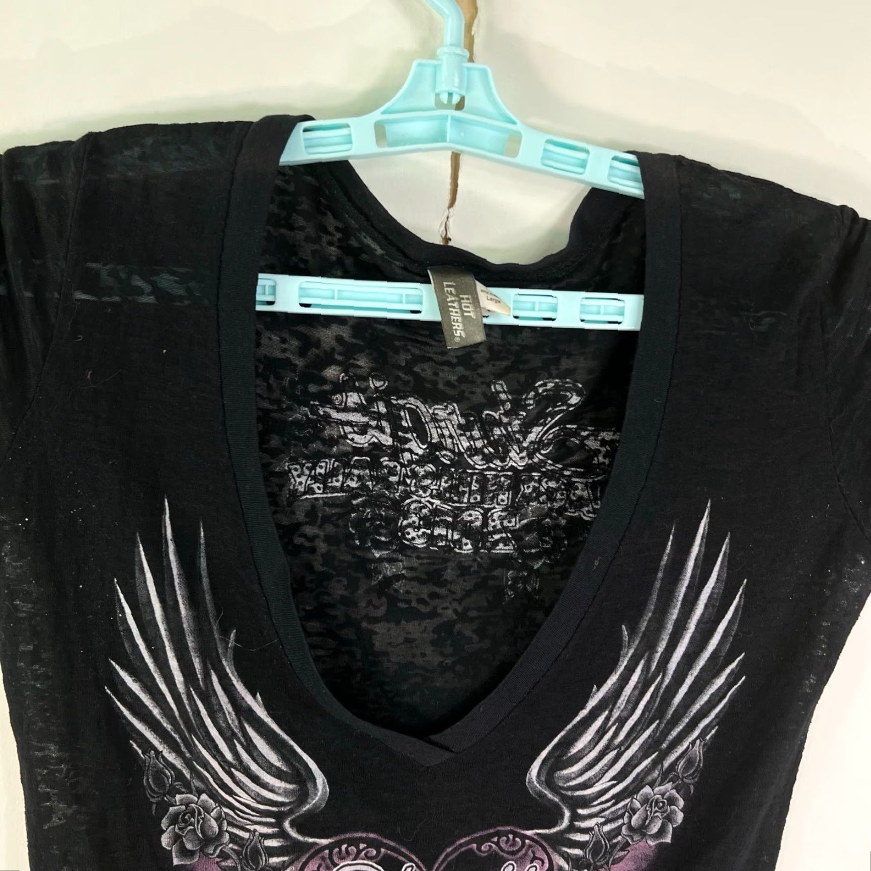 Vintage Sturgis Black Hills Rally Lace Top Womens Size L Black Purple - Shirt - Women - L - Black - Purple - Biker - Classic - Motorcycle Size L / US 10 / IT 46 - 3 Thumbnail