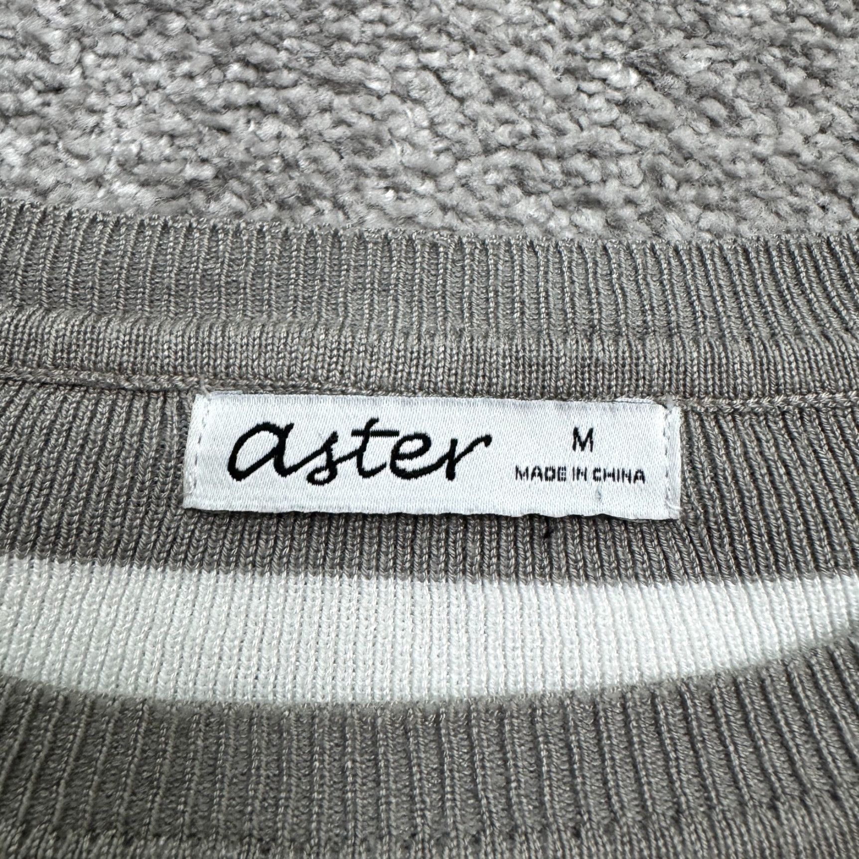 Vintage Aster Sweater Shirt Womens M Gray Striped Crew Neck Casual Pullover Knit Logo Vintage No Size M / US 6-8 / IT 42-44 - 6 Thumbnail