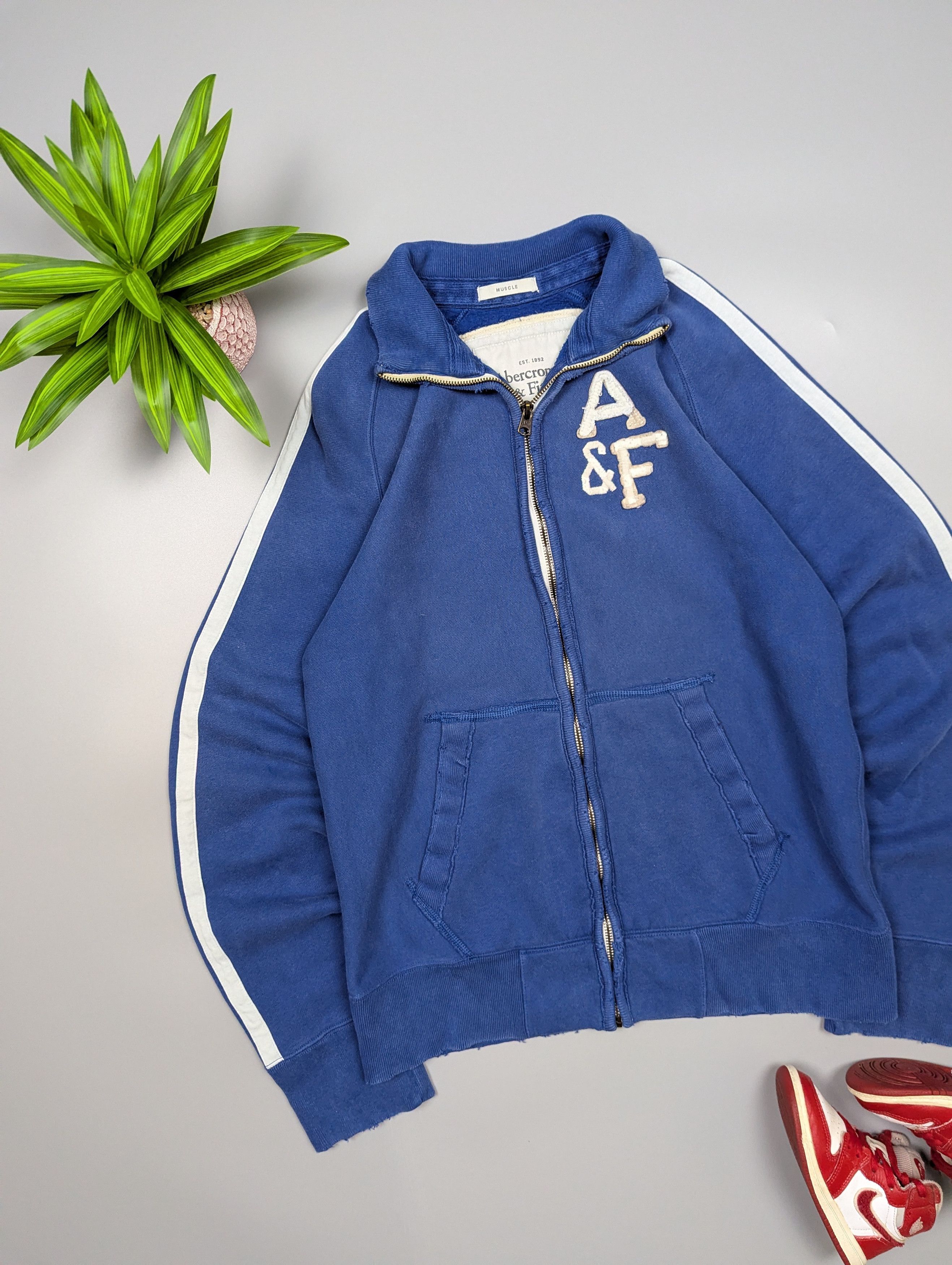 Abercrombie & Fitch Abercrombie&Fitch Men’s L Blue Zip Hoodie Sweatshirt Size US L / EU 52-54 / 3 - 2 Thumbnail