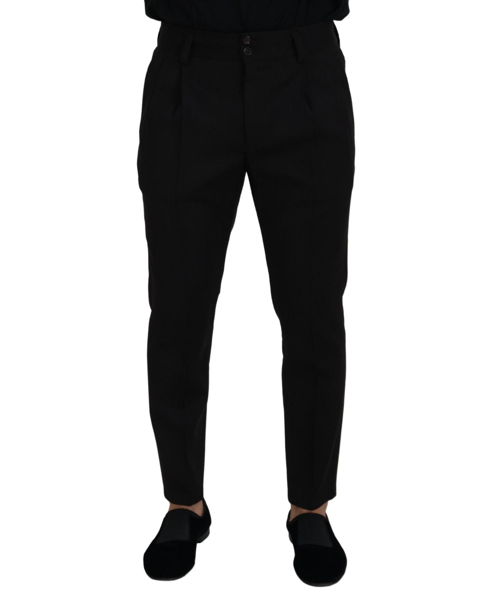 image of Dolce Gabbana Classic Wool Chino Pants in Black, Men's (Size 32)