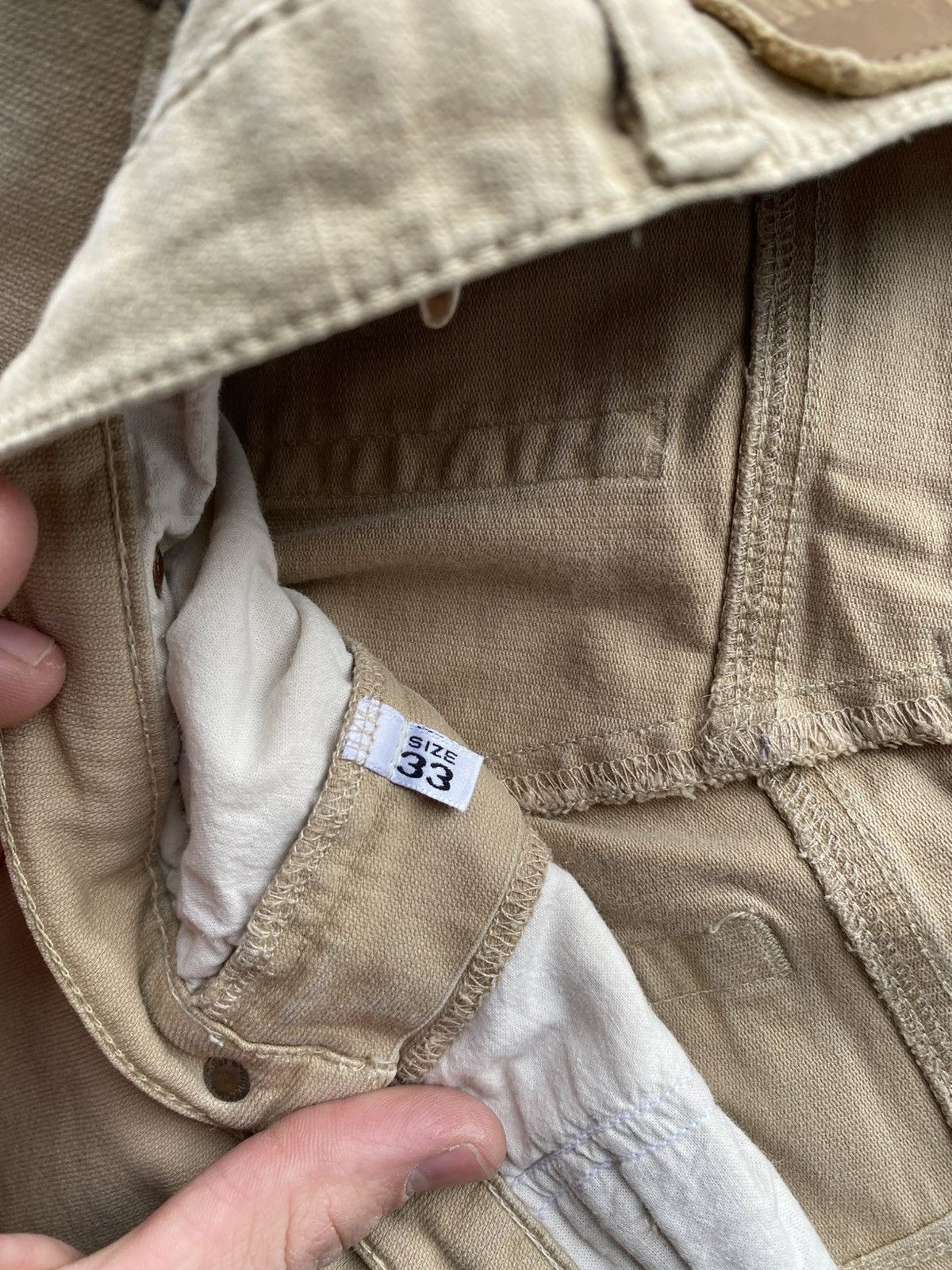 Armani Retro Luxury 90s AJ Armani Jeans Thommer Slim Beige Pants Size US 31 - 7 Thumbnail