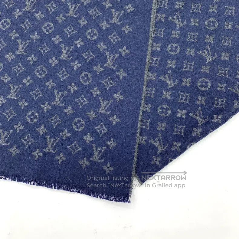 Louis Vuitton Louis Vuitton Dark blue logo presbyopic full print cashmer Size ONE SIZE - 5 Thumbnail