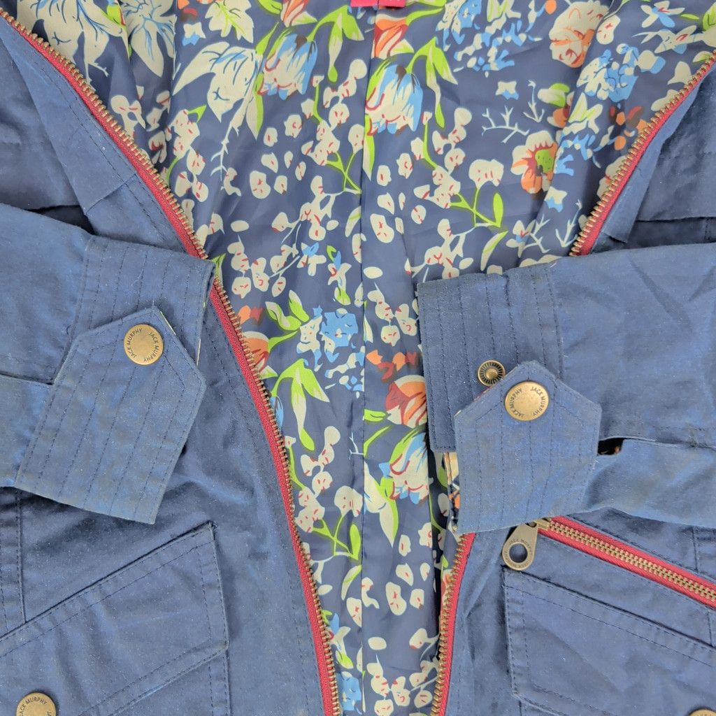 Other Ladies' Jack Murphy Blue Waxed Cotton Scrunch Waist Jacket 6 Size M / US 6-8 / IT 42-44 - 4 Thumbnail