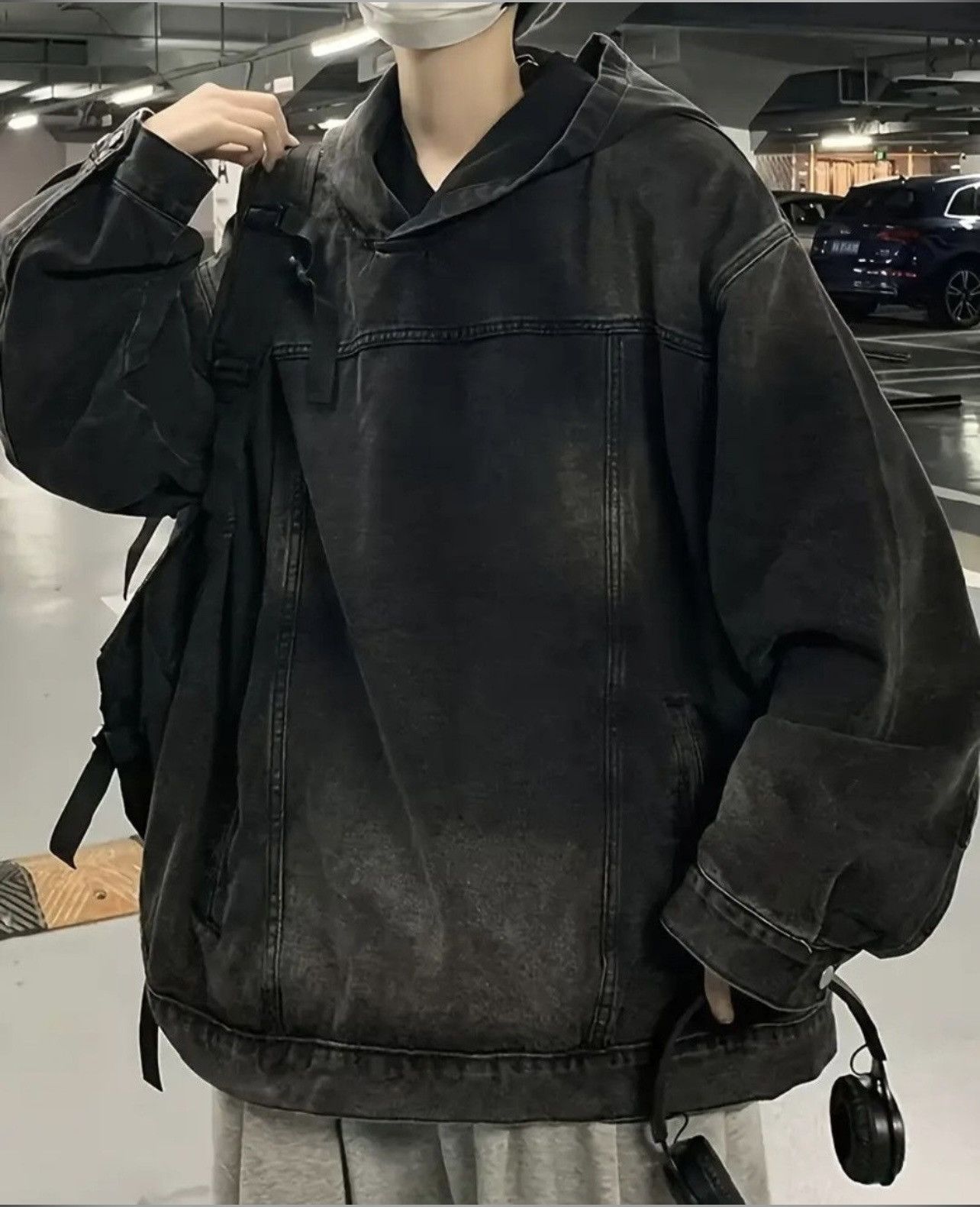 Japanese Brand × Vintage Y2K Oversized Hood Distressed Denim Pockets Hoodie Size US XXL / EU 58 / 5 - 1 Thumbnail