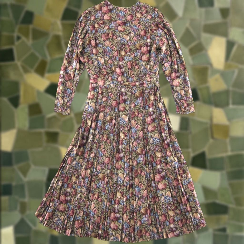 Vintage VINTAGE Eileen West Dress Long Sleeve Midi Pink Floral 10 Vintage Eileen West Rayon Pink Green Blue Floral Long Sleeve Midi Dress 10 Size L / US 10 / IT 46 - 1 Thumbnail