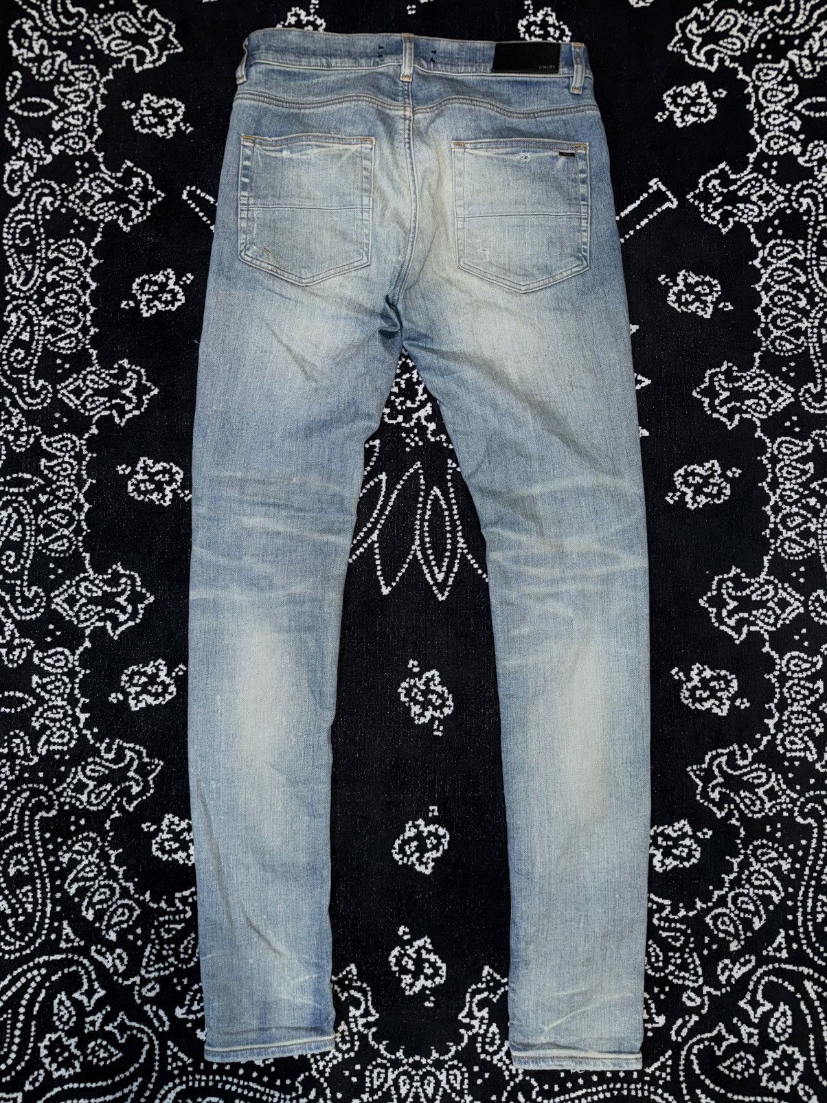 Amiri AMIRI BLUE DISTRESSED TRASHED JEANS Size US 31 - 10 Thumbnail