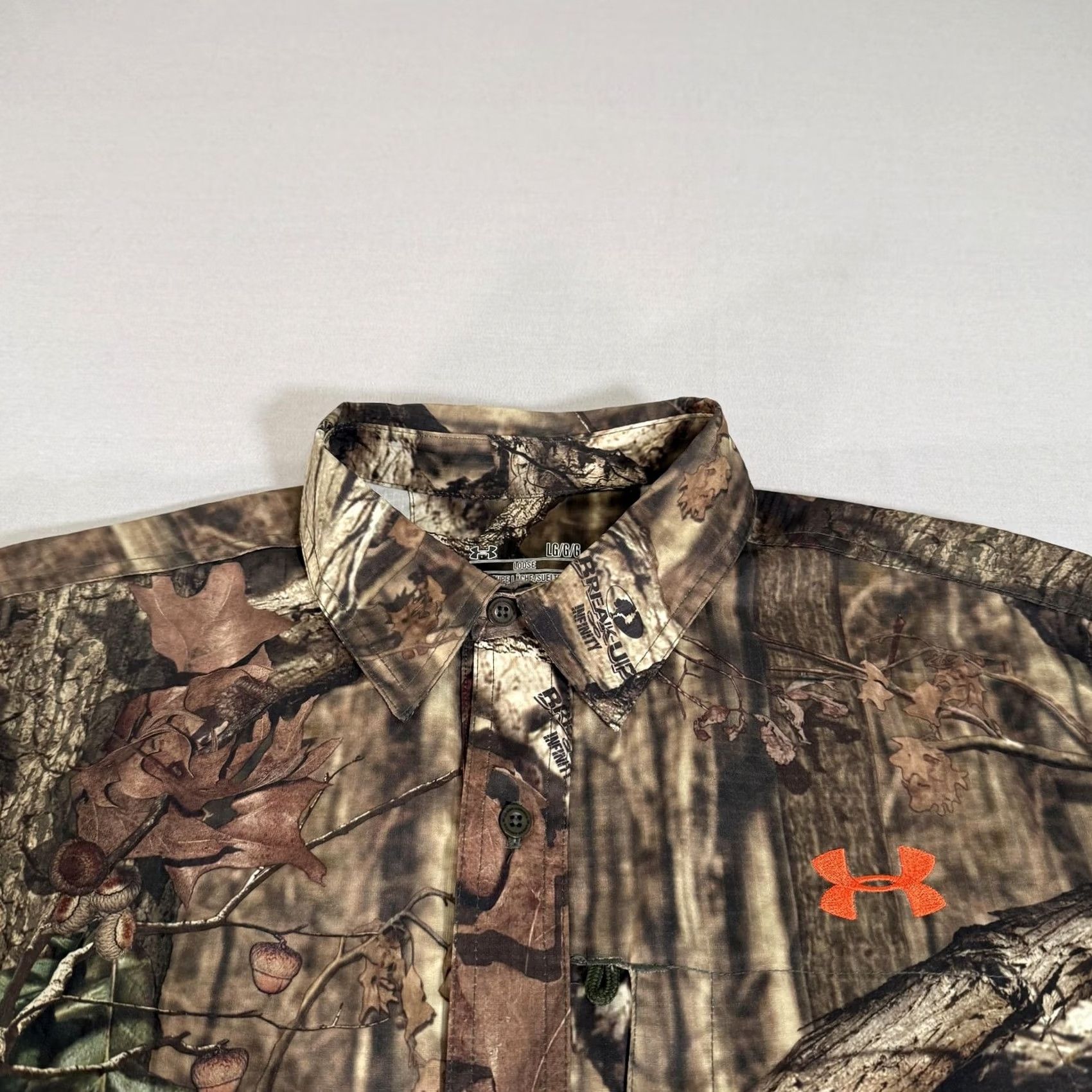 Under Armour Under Armour Shirt Mens Large Brown Break Up Infinity Camo Button Up Hunting Size US L / EU 52-54 / 3 - 3 Thumbnail