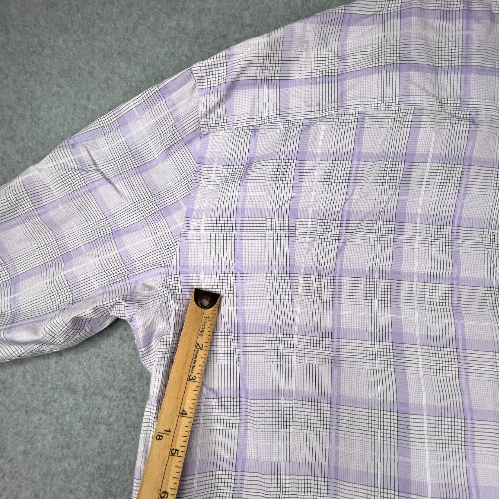 BUGATCHI BUGATCHI UOMO Shirt Large Purple Plaid Button-Up Long Sleeve Mens Size US L / EU 52-54 / 3 - 6 Thumbnail