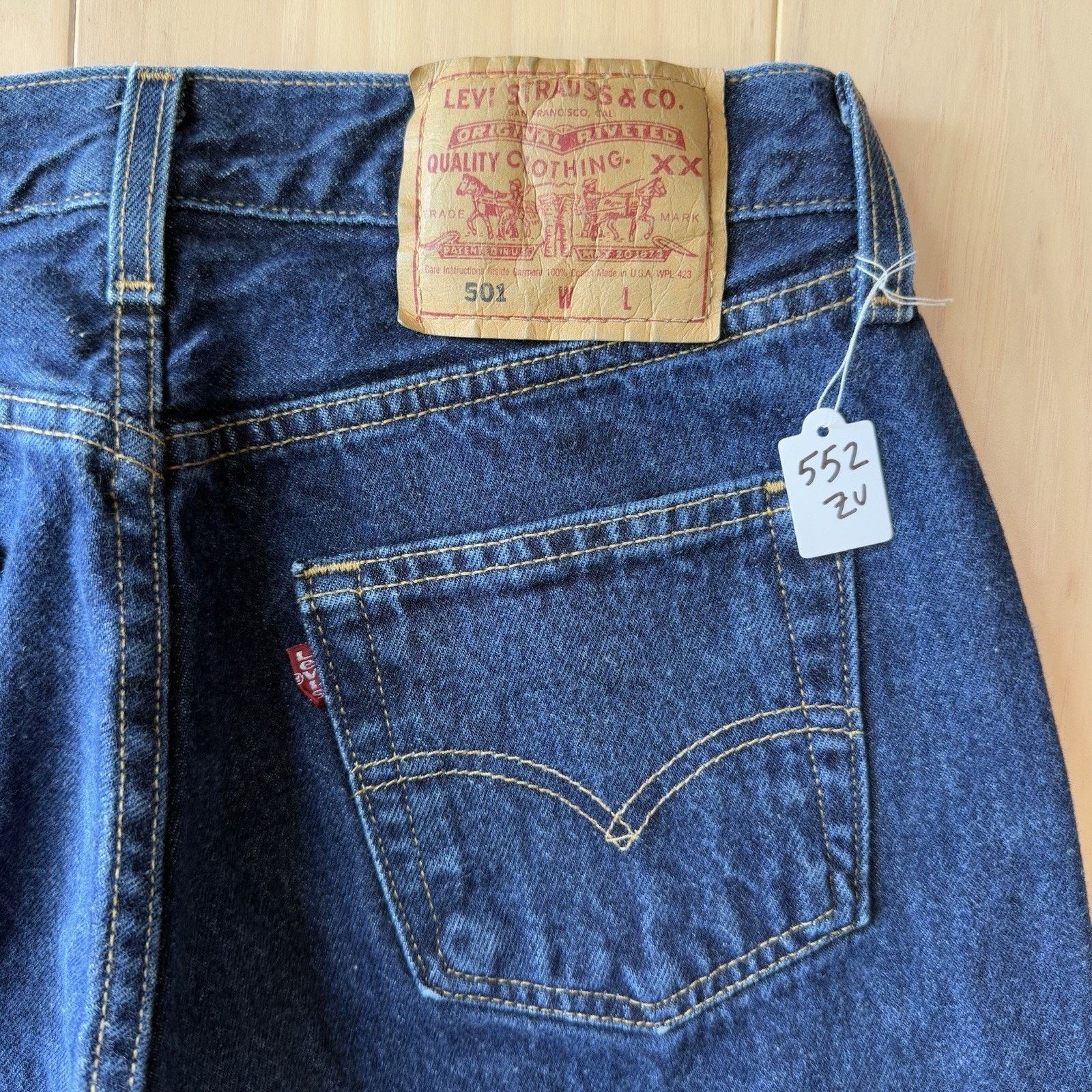 Levi's × Vintage Vintage Levis 501 Jeans 28 Blue 90s Dark Wash Made in USA Size US 28 / EU 44 - 9 Thumbnail