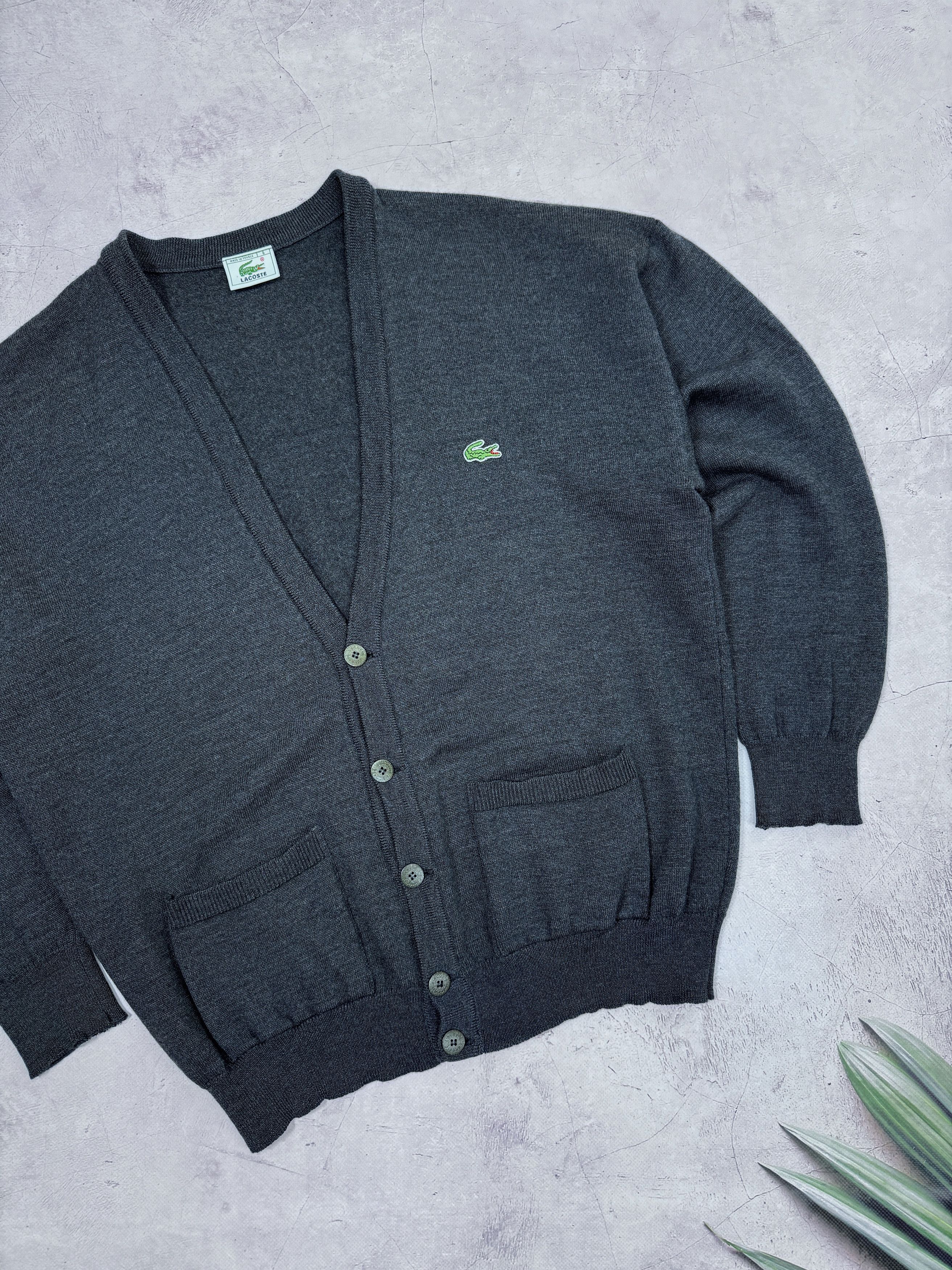 Lacoste × Vintage 80s Chemise Lacoste Knit Cardigan Wool FRANCE Size US L / EU 52-54 / 3 - 4 Thumbnail