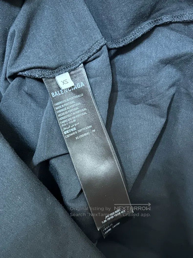Balenciaga Balenciaga Black and Silver Tape Short Sleeve T-Shirt Size US XS / EU 42 / 0 - 5 Thumbnail