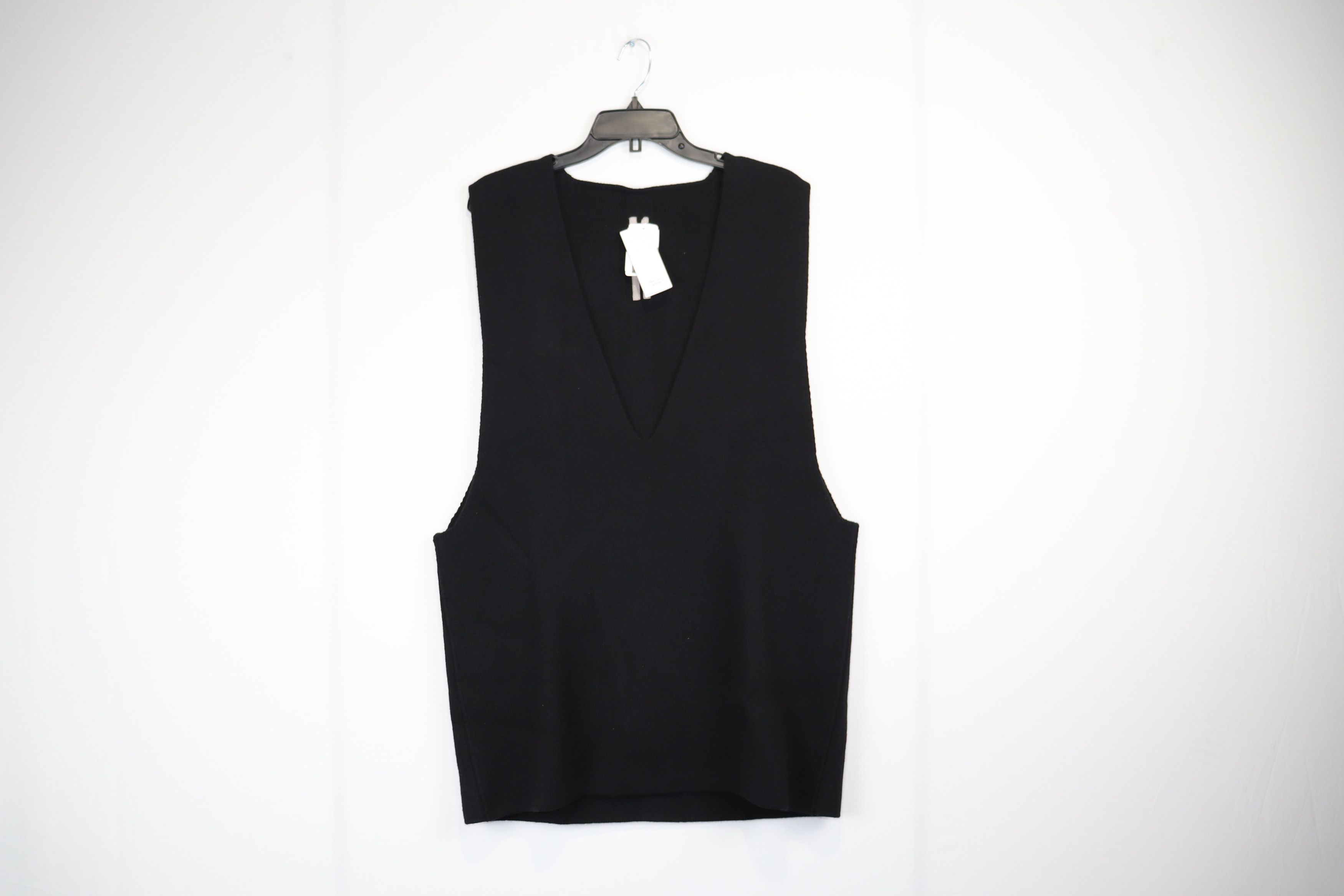 image of Rick Owens O1Rshd One Size V Neck Knit Pullover In Black, Men's