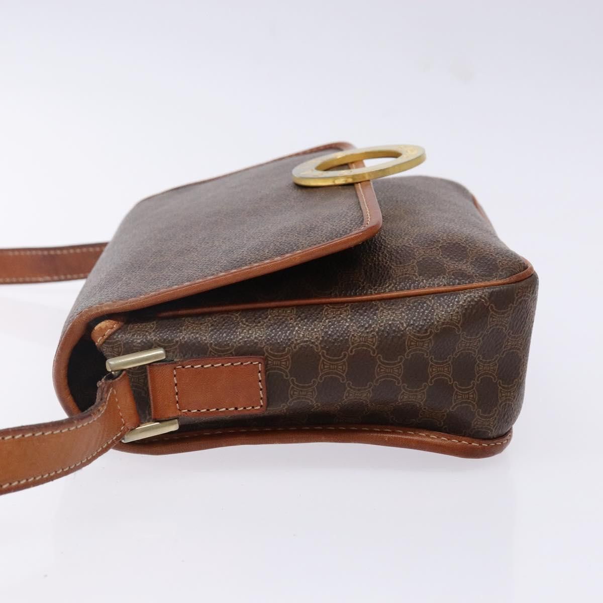 Celine CELINE Macadam Canvas Circle Shoulder Bag Pvc Leather Brown Size ONE SIZE - 5 Thumbnail