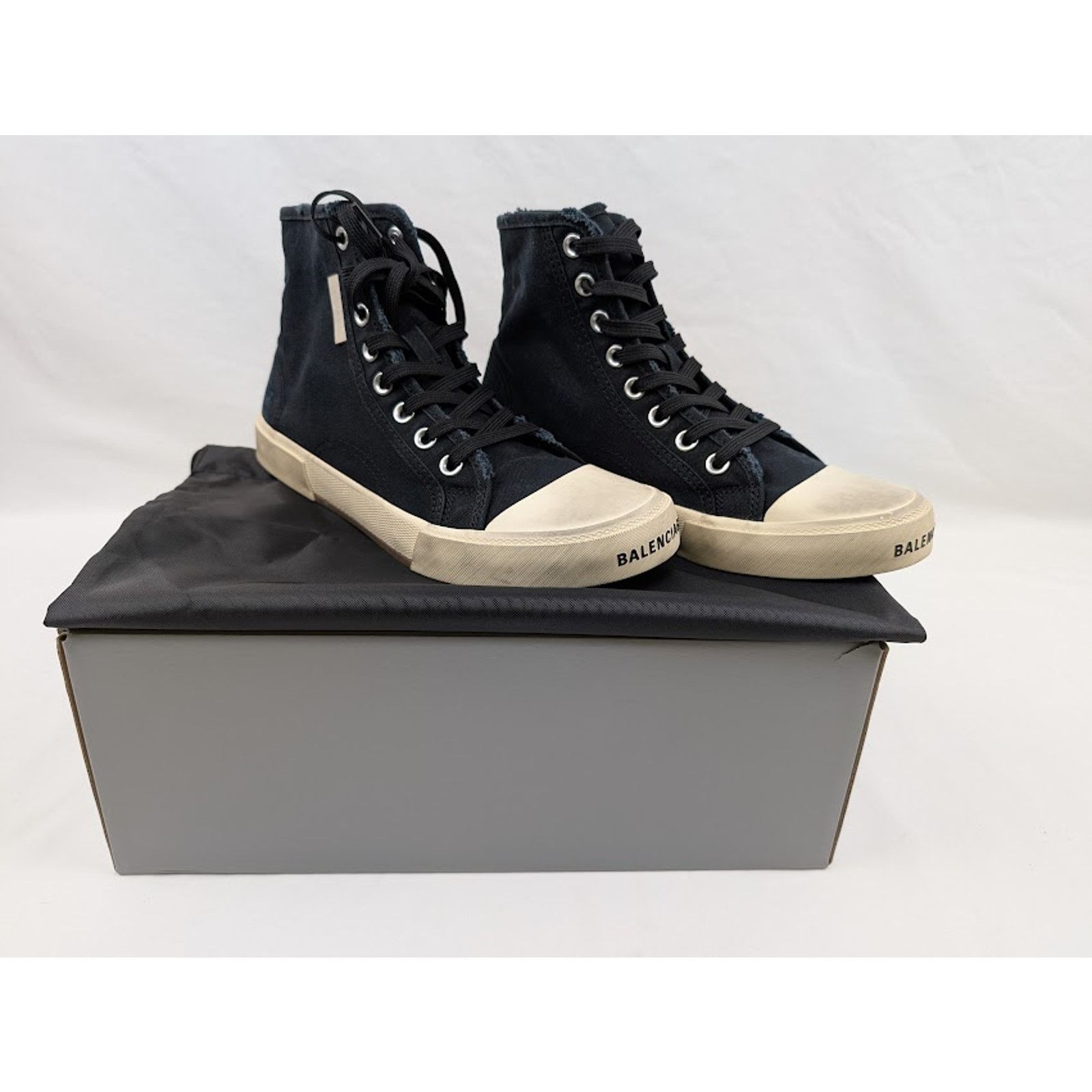 Balenciaga o1rshd1 Q:2 / Paris High-Top Sneakers in Black/White Size US 8 / EU 41 - 12 Thumbnail