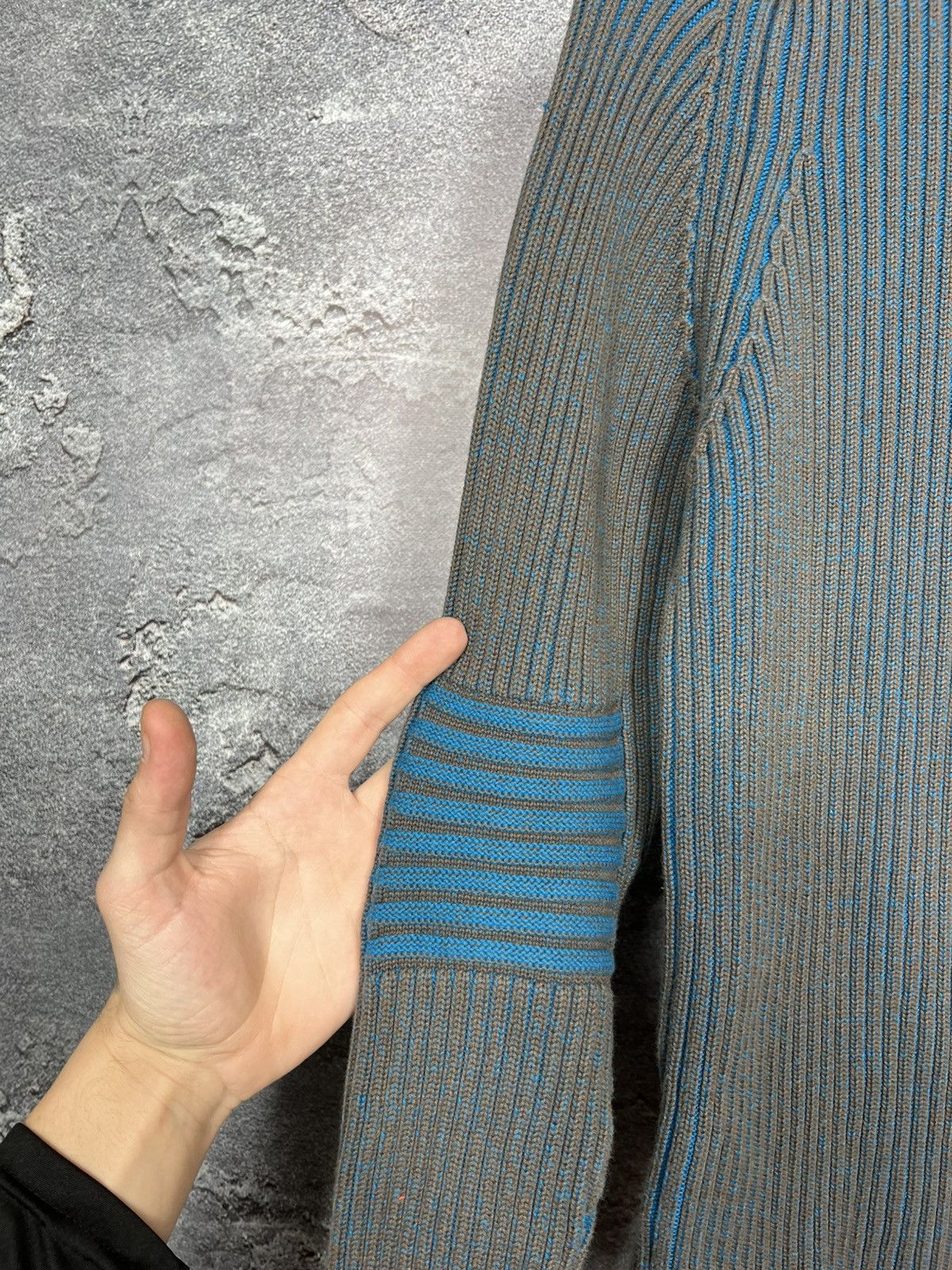 Chevignon Vintage Chevignon Ribbed Turtleneck Sweater A Blue Pattern Size US M / EU 48-50 / 2 - 16 Thumbnail