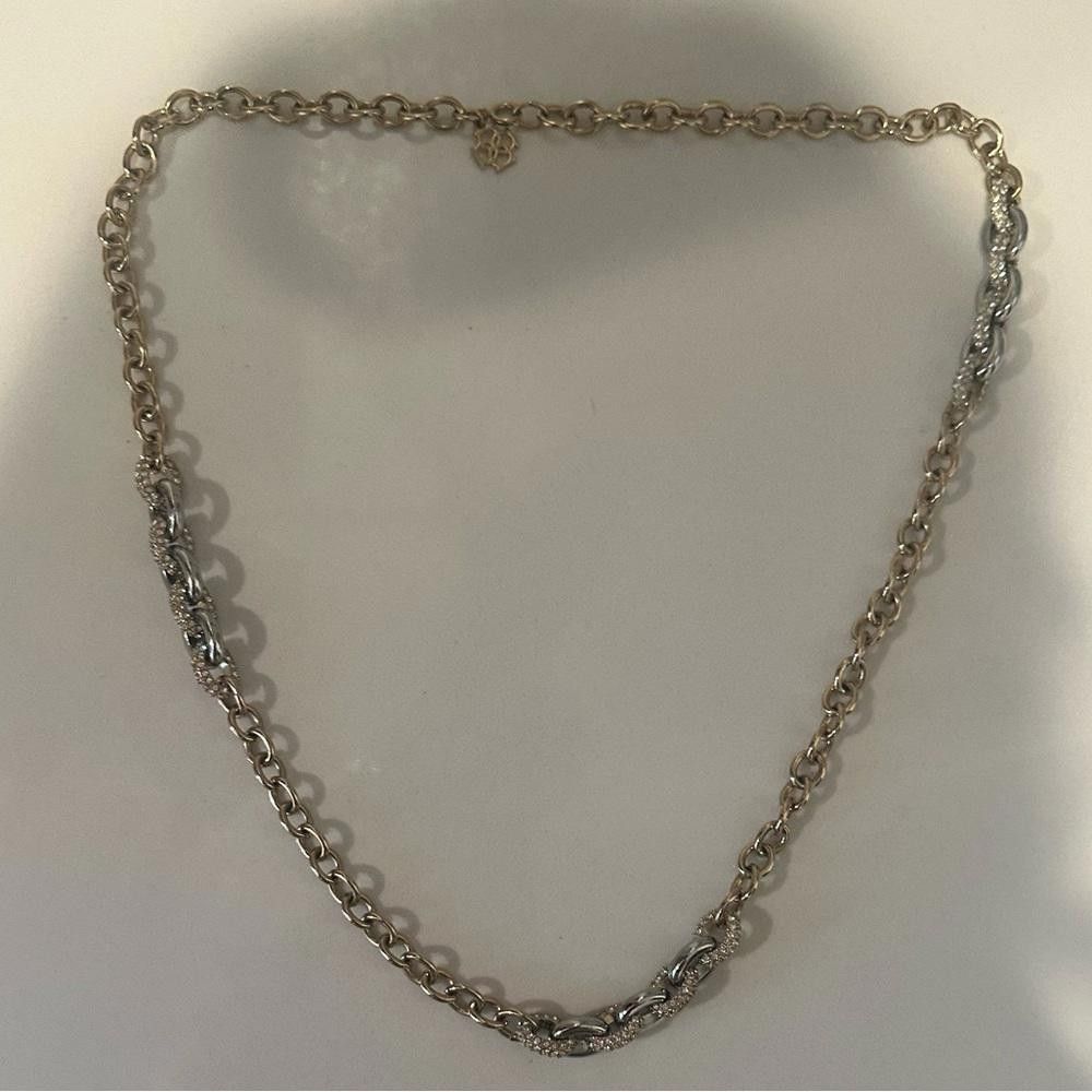 Ann Taylor Ann Taylor Chunky Gold Chain Necklace Crystal Embellished Size ONE SIZE - 2 Thumbnail
