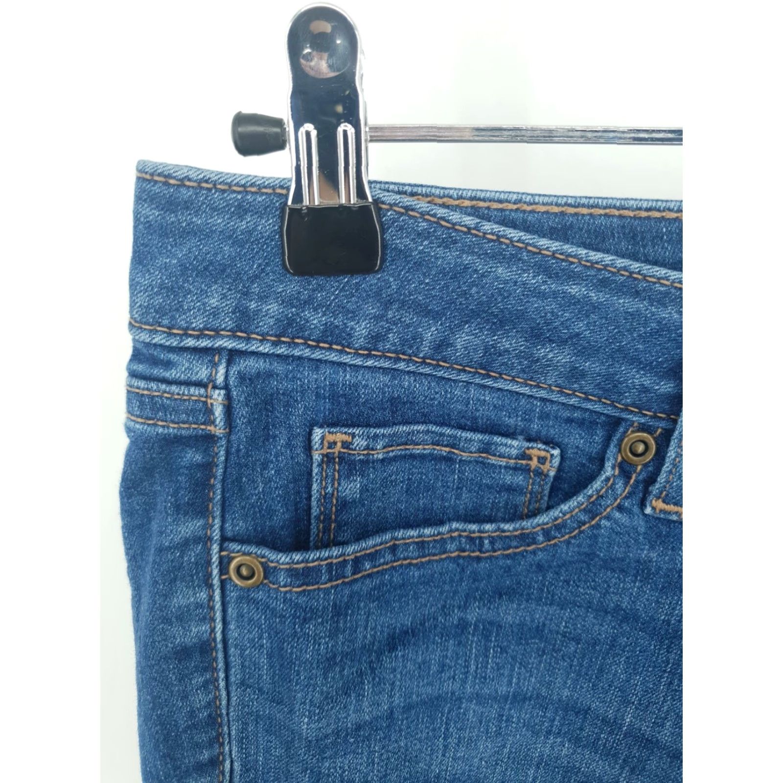 Vintage Sonoma Jeans Womens 8 Blue Slim Boot Cut Mid Rise Medium Wash Whiskers Jeans Size 30" / US 8 / IT 44 - 4 Thumbnail