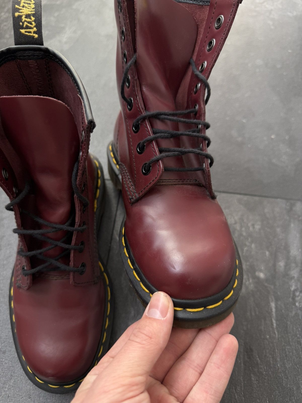 Dr. Martens × Vintage Dr Martens 1460 Vintage Boots Shoes Cherry Red Smooth Size US 5 / IT 35 - 6 Thumbnail