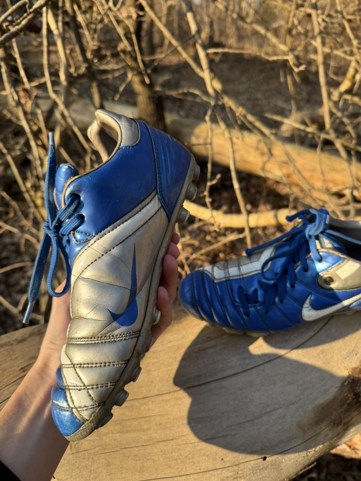 Nike Nike Tiempo Blue Leather Soccer Cleats Vintage Football Boot Size US 6 / IT 36 - 3 Thumbnail