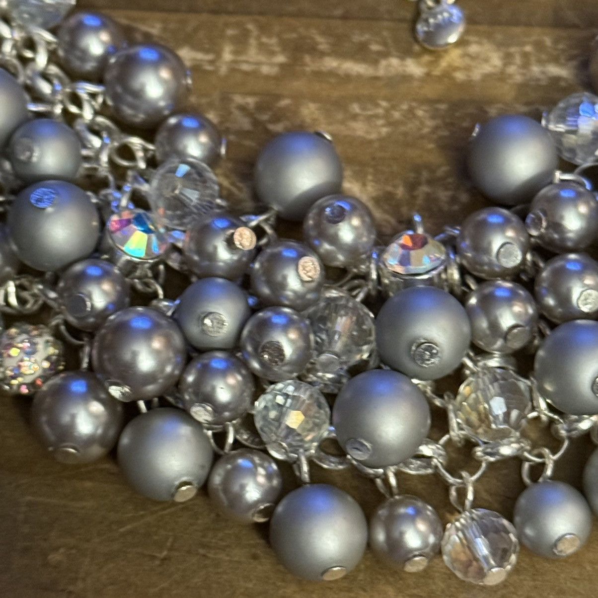 Other RMN silver tone cluster bead and AB bib necklace Size ONE SIZE - 4 Thumbnail