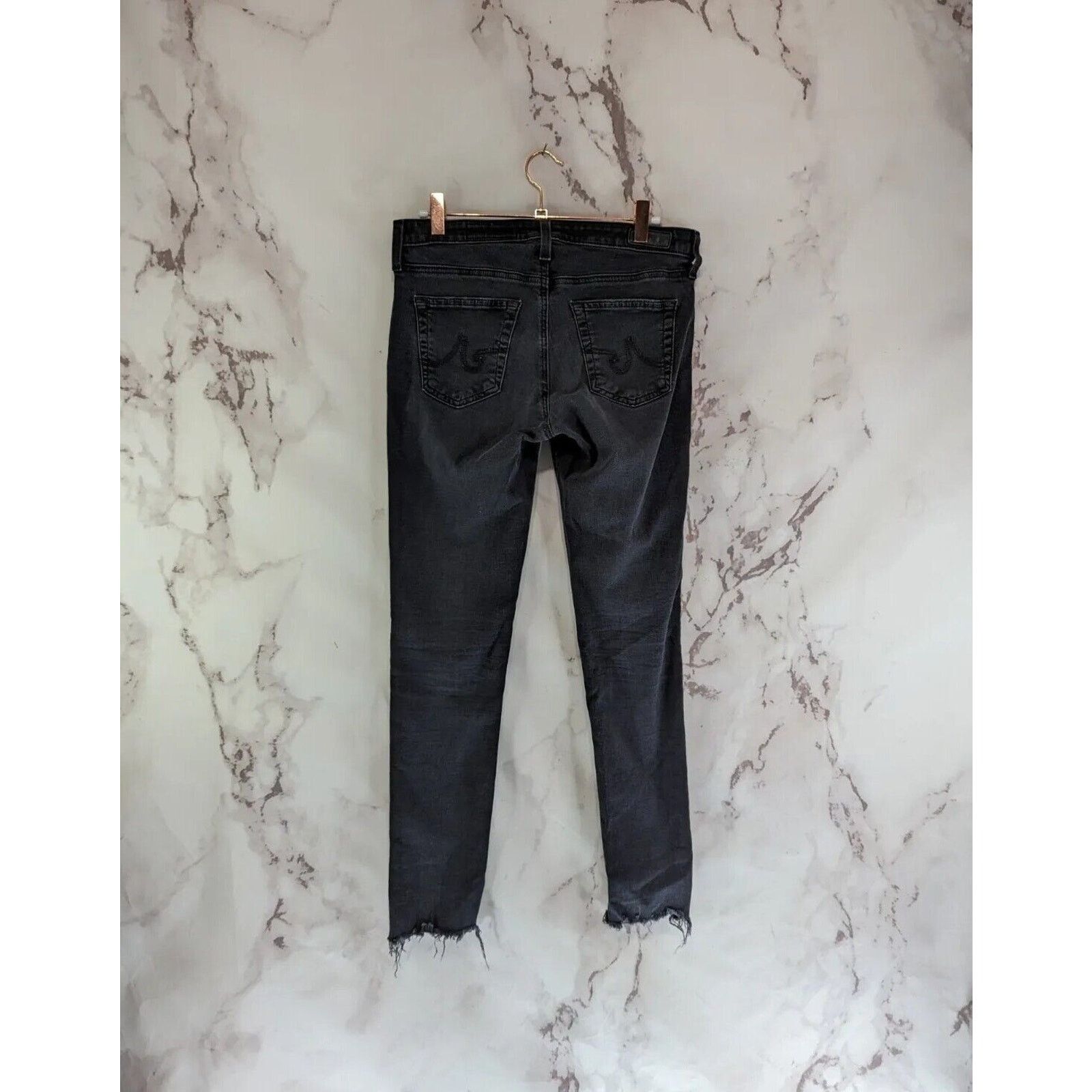 AG Adriano Goldschmied AG Adriano Goldschmied Jean Women 28 Black Frayed Skinny Size 28" / US 6 / IT 42 - 6 Thumbnail