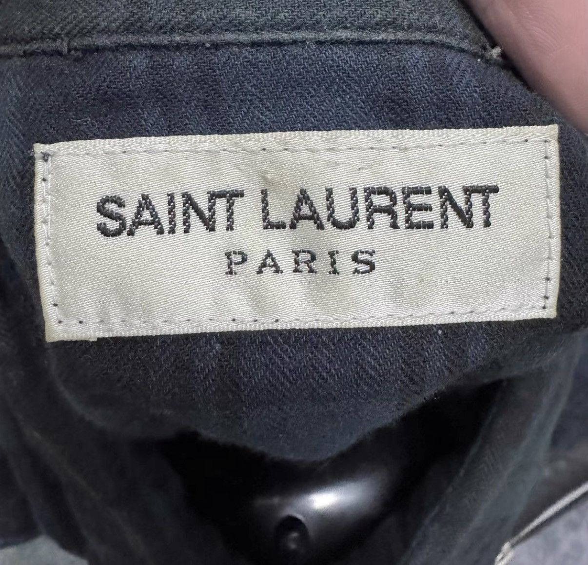 Saint Laurent Paris SLP 16SS Gradient Pleated Cat's Eye Blue/Black Plaid Shirt Size US S / EU 44-46 / 1 - 6 Thumbnail