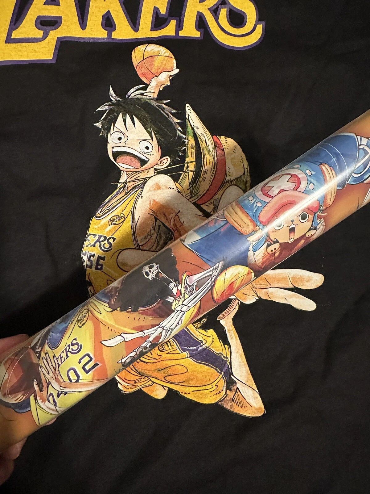 Lakers X One Piece Anime Collab Shirt and Poster Limited